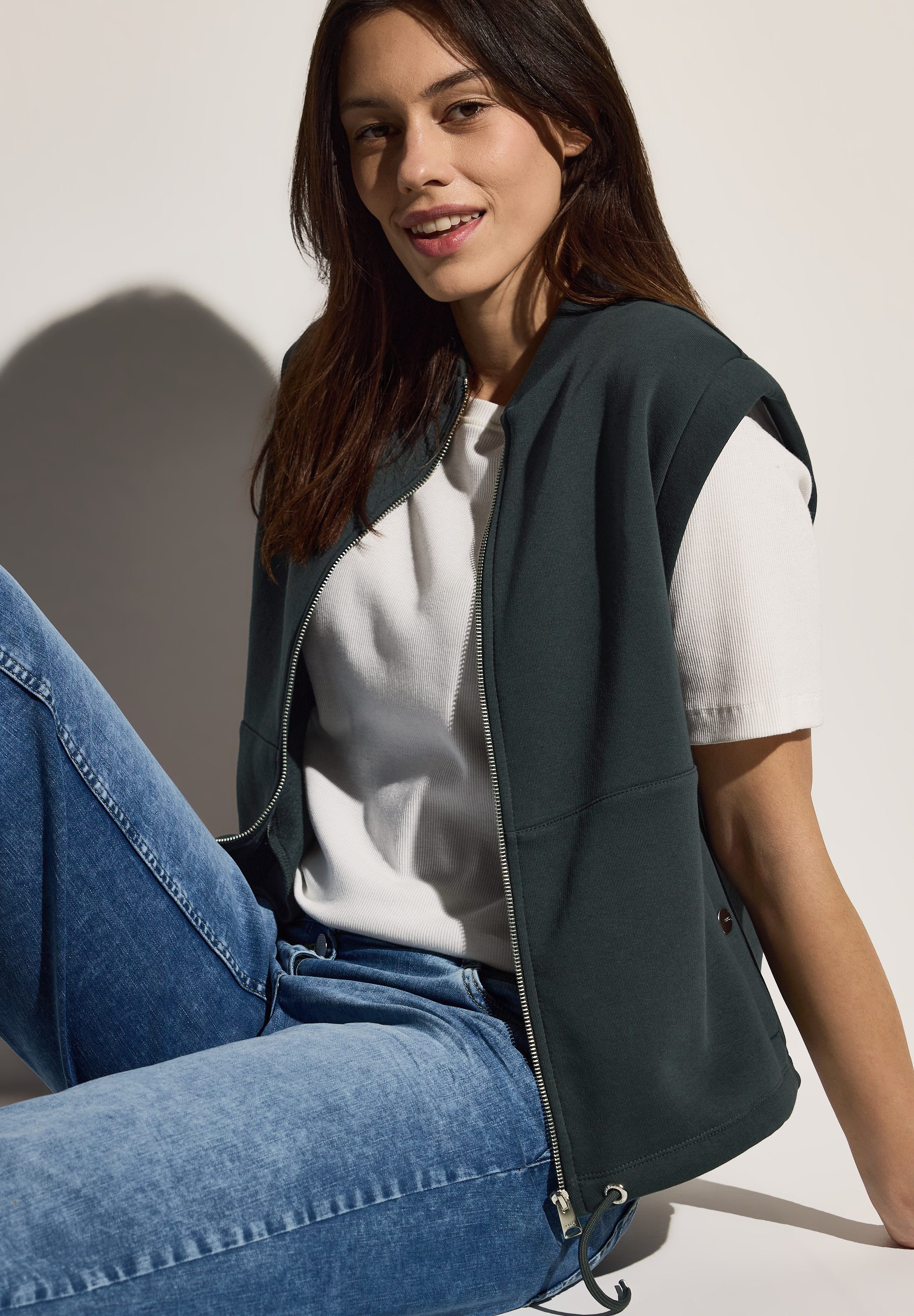 CECIL Sweatweste mit Tunnelzug am Saum günstig online kaufen