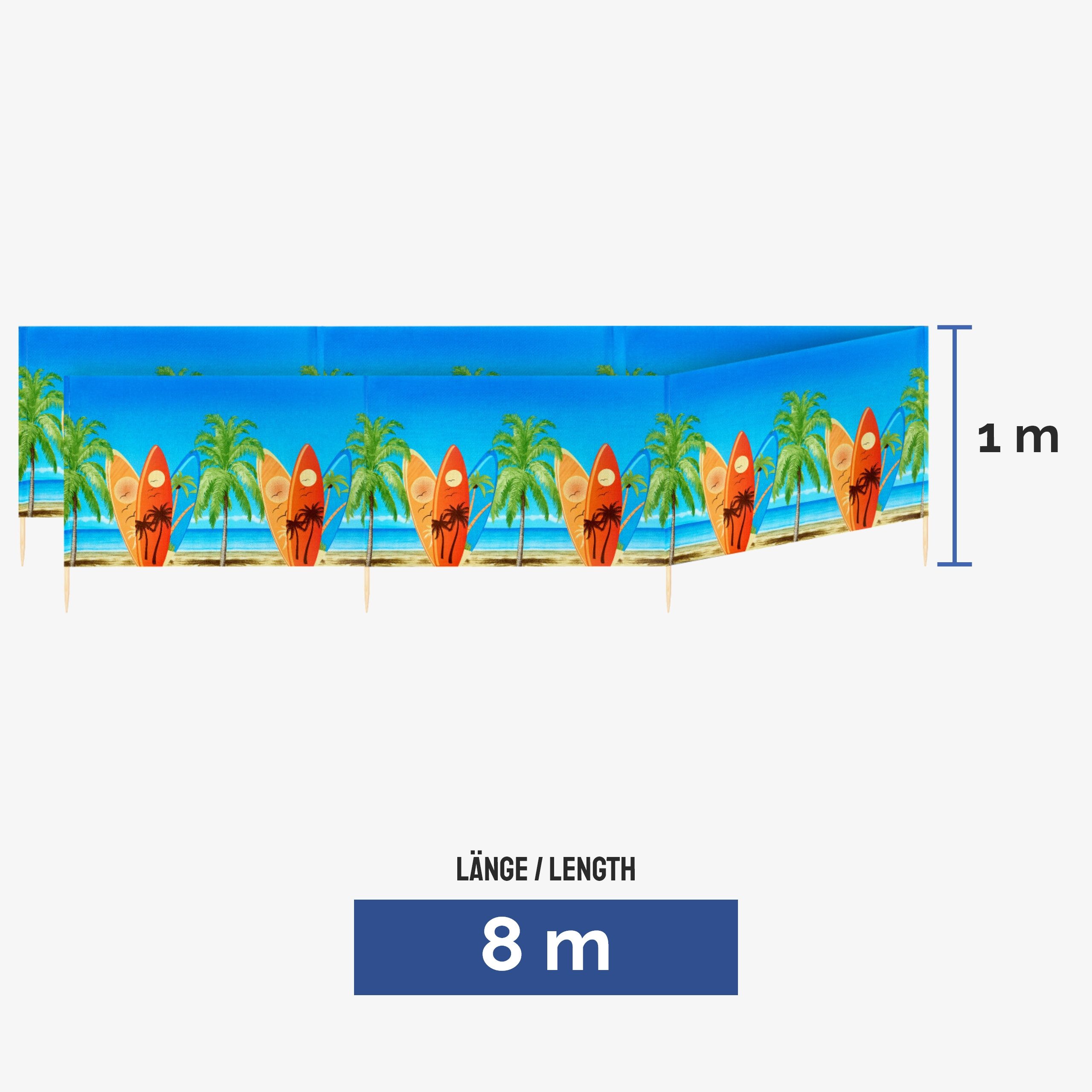 Ladeheid Windschutz Strand Sichtschutz 8m LAEX001 günstig online kaufen