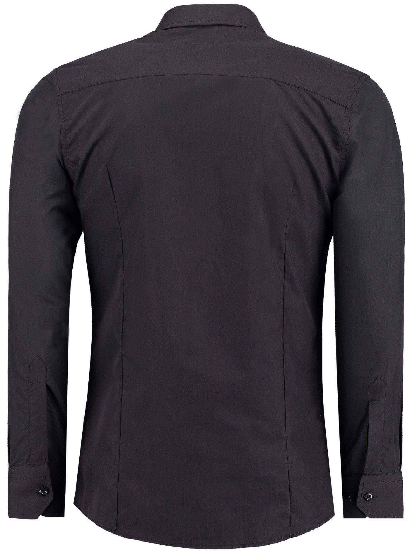 J'S FASHION Businesshemd JS12105 Slim Fit Langarm Herren Hemd mit farblich abgesetzten Elementen, Langarm Kentkragen Uni