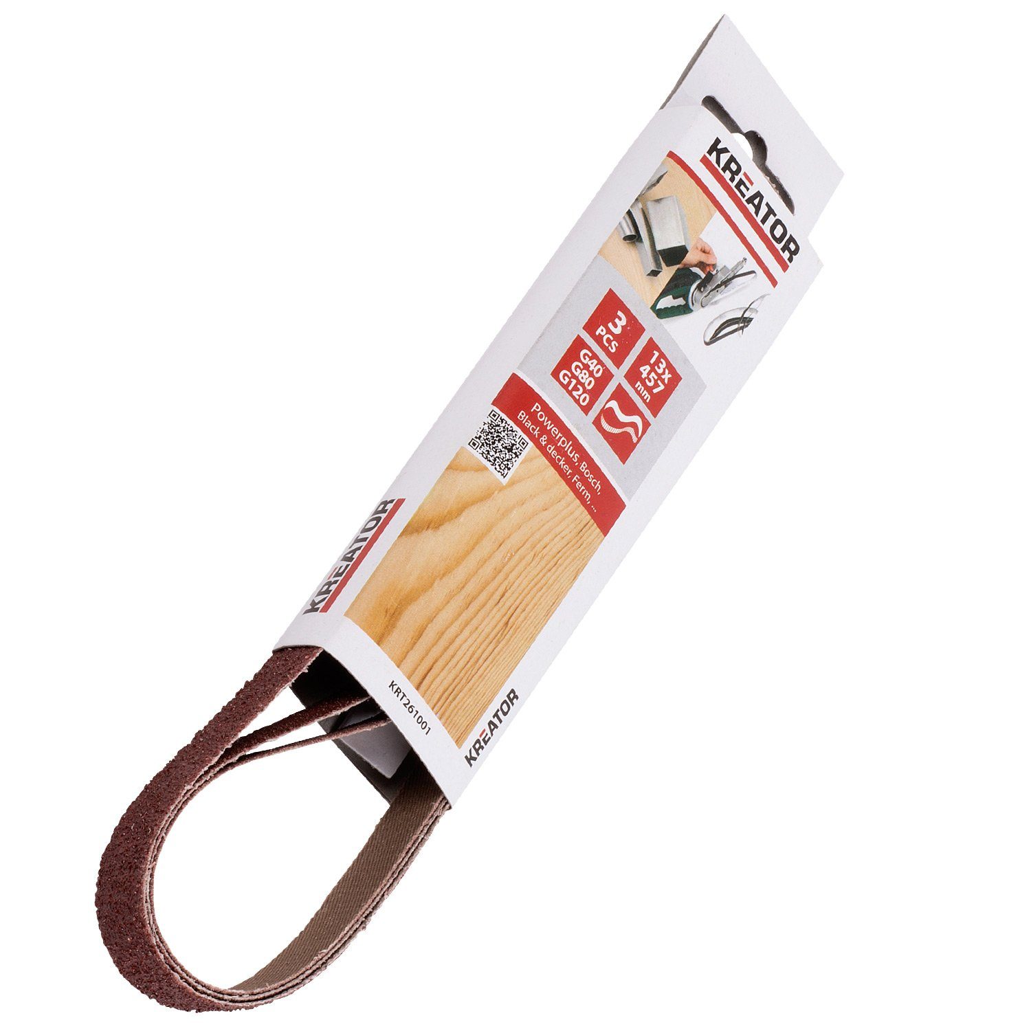 Kreator Schleifscheibe Schleifband 3x 13x457mm Schleifpapier Elektro-Feile