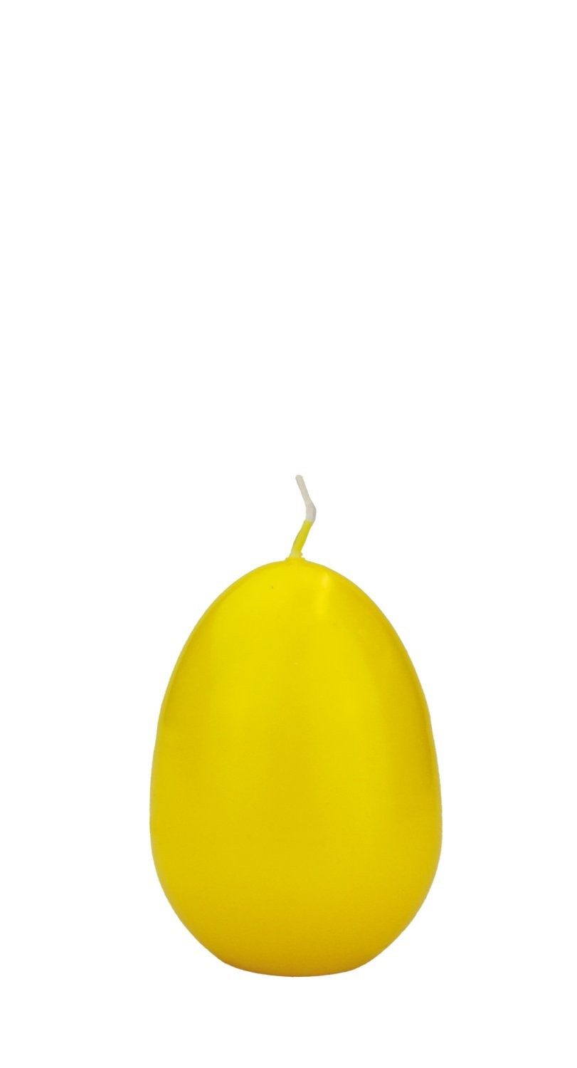 INNA-Glas Formkerze Osterei Kerze LEONITA, gelb, 6cm, 4,5cm, 7h - Made in Germany