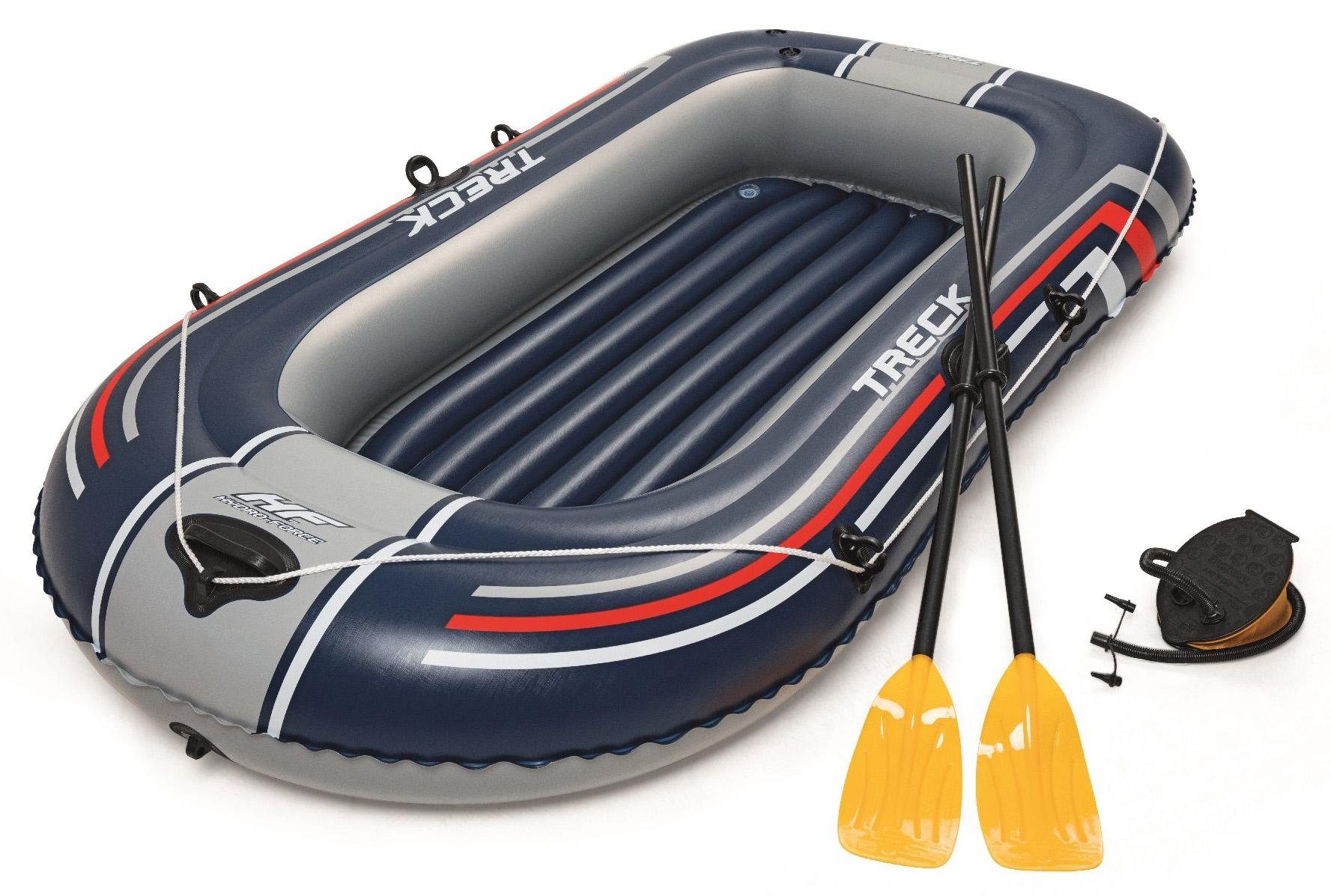 Bestway Schlauchboot Hydro-Force Schlauchboot-Set Treck X1, (mit 2 Paddeln und Luftpumpe)
