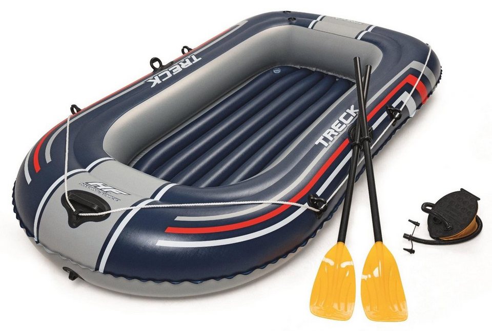 Bestway Schlauchboot Hydro-Force Schlauchboot-Set Treck X1, (mit 2 Paddeln  und Luftpumpe)