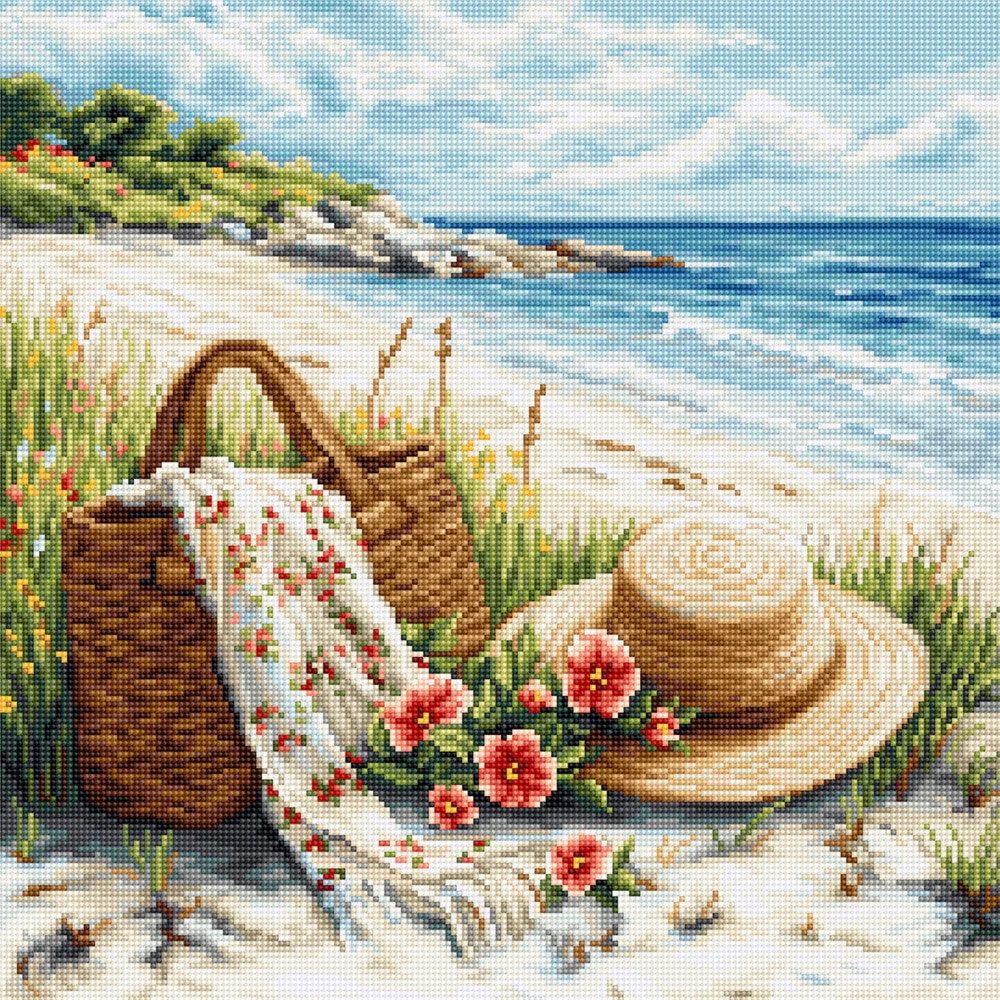 Luca-S Kreativset Kit di tappiserie "Eco d'estate" di Luca-S, 18x18 cm, (embroidery kit by Marussia)