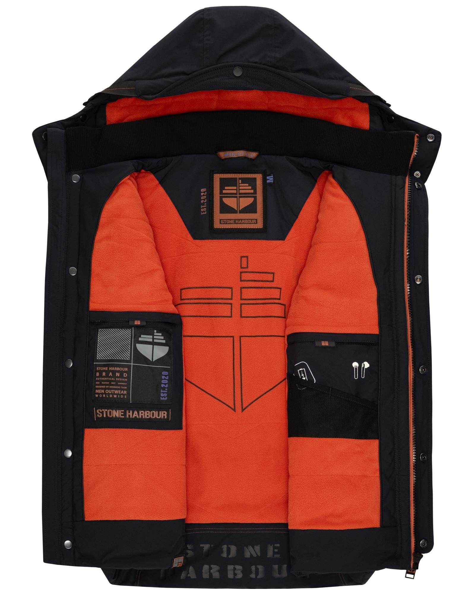 Stone Harbour Steppweste Egoor Sportliche Outdoorweste mit abnehmbarer Kapuze
