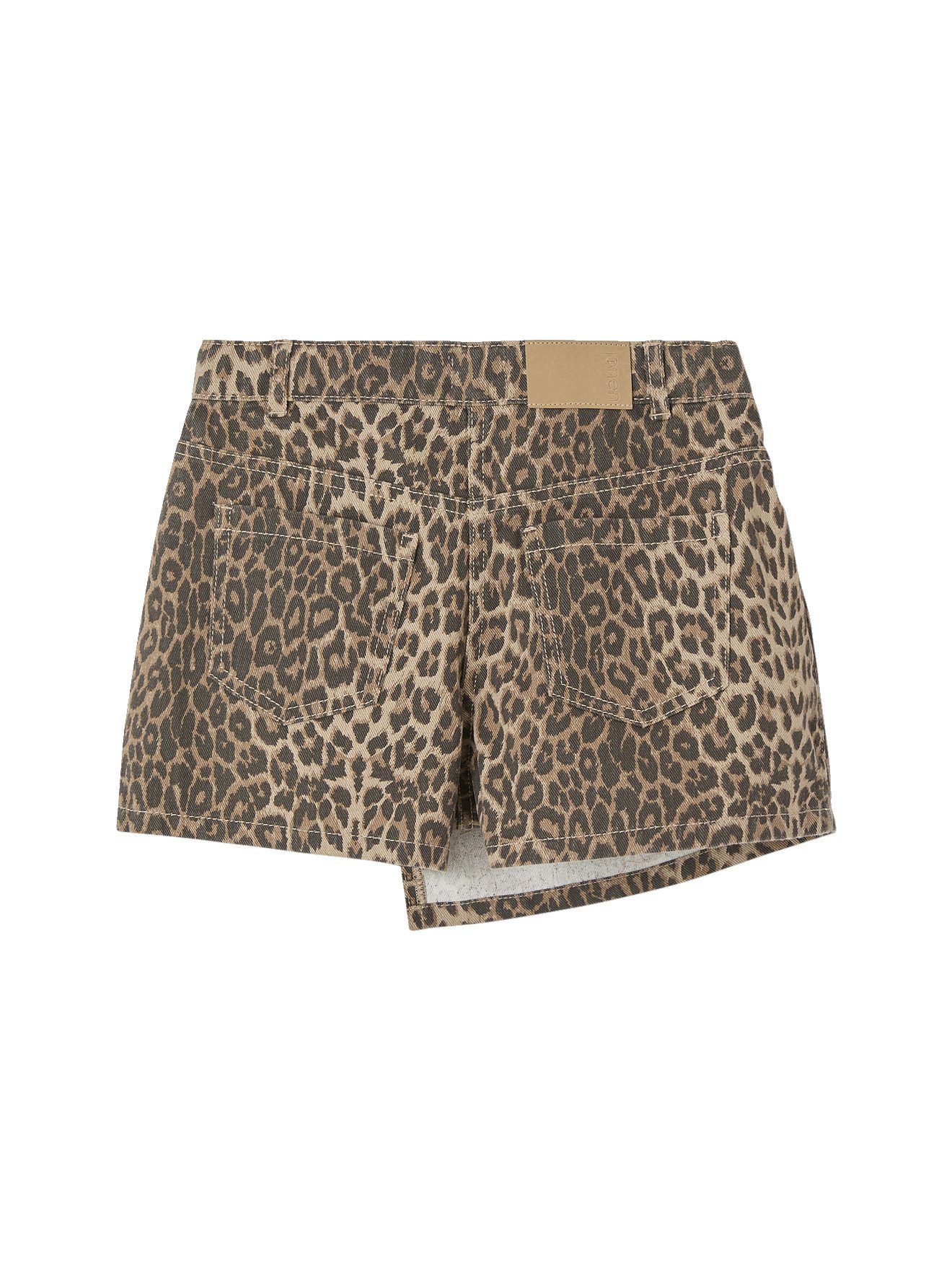 jonen Minirock Asymmetrischer Mädchen Hosenrock mit Leoprint