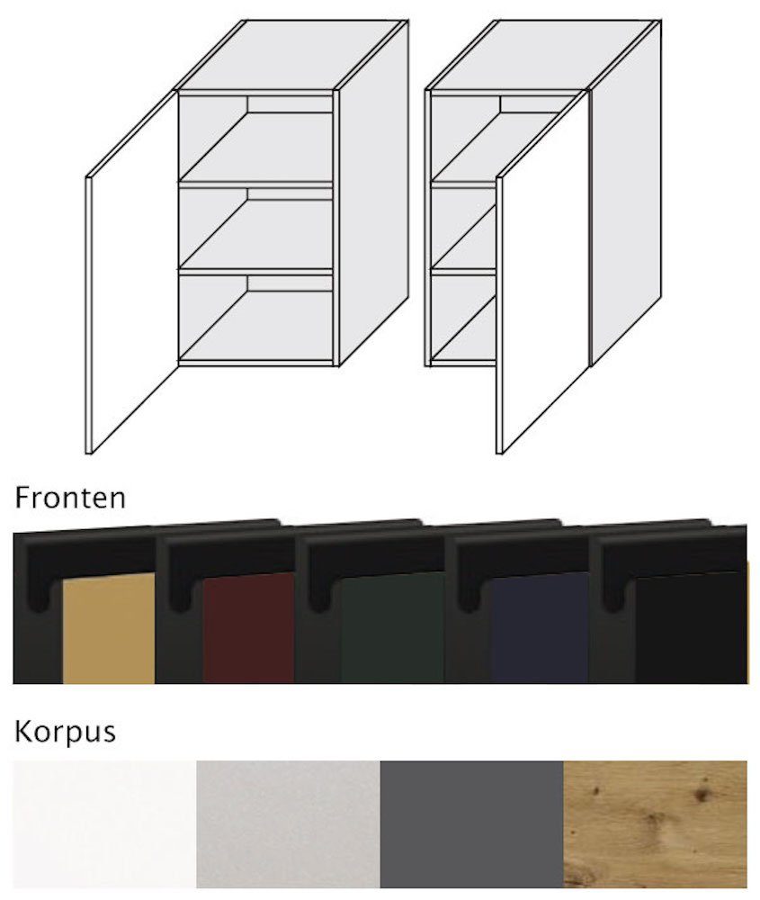 Korpusfarbe Klapphängeschrank matt Feldmann-Wohnen wählbar 45cm Front-, Ausführung Velden und rubinrot grifflos super 1-türig