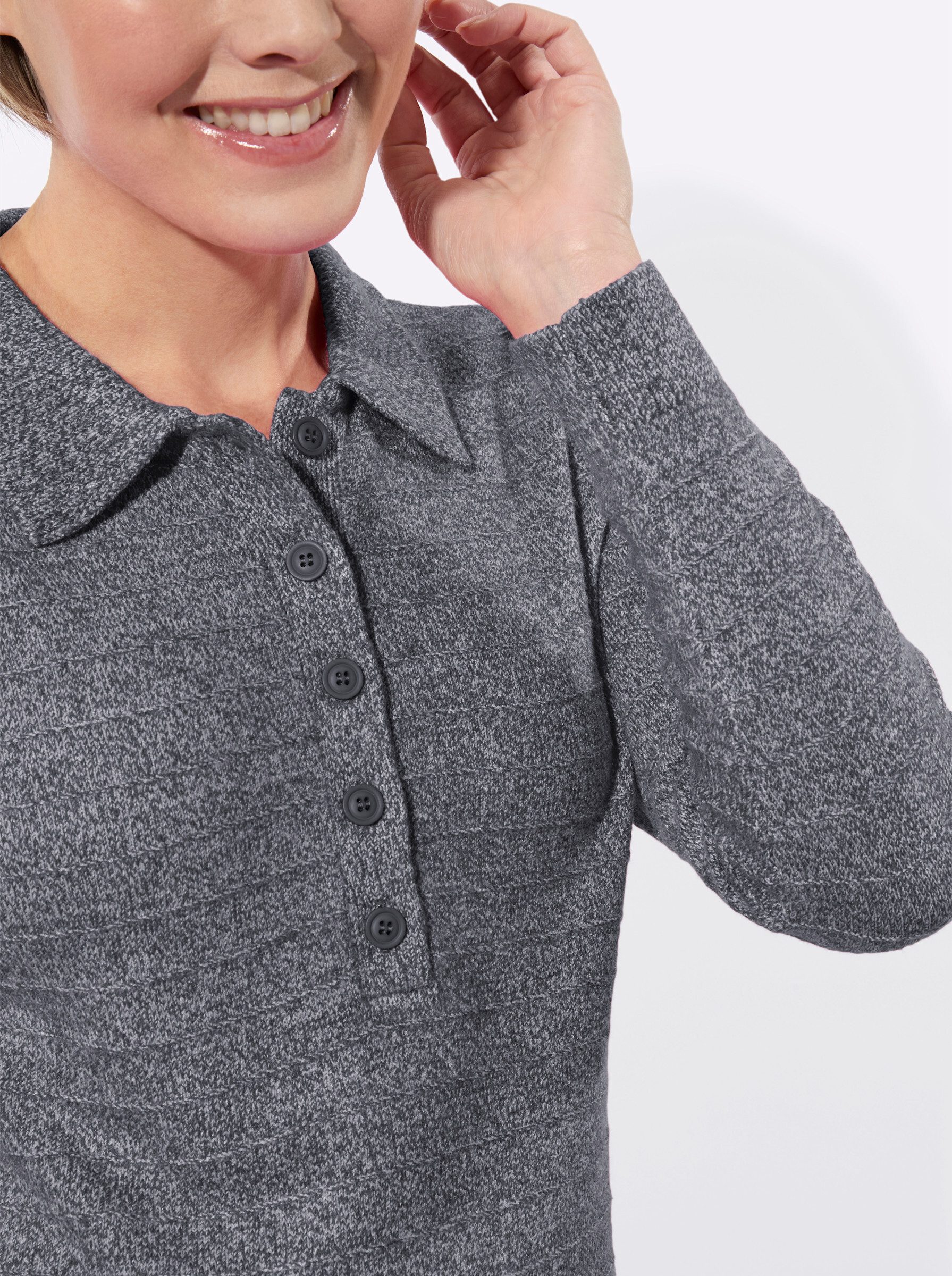 Witt Strickpullover Polopullover Langarm Jersey