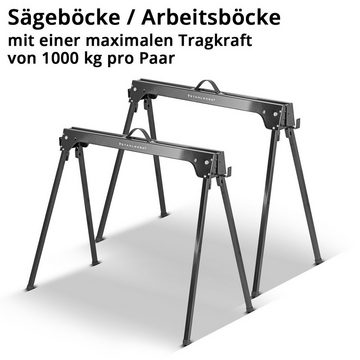 STAHLWERK Sägebock Sägebock SB-740 ST im 2er Set, pulverbeschichteter Metall-Arbeitsbock, Universal-Klappbock