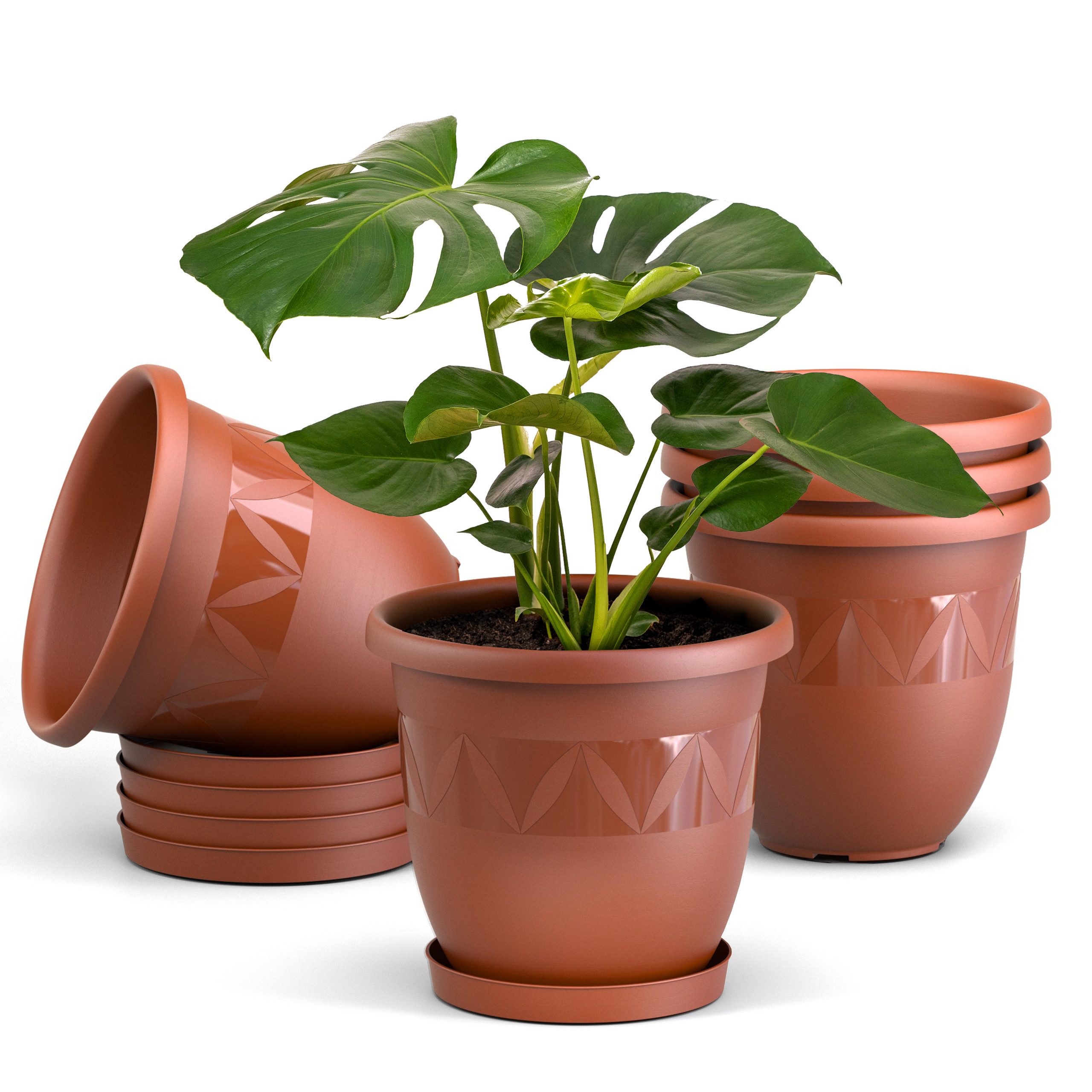 Plastard Pflanzkübel 3er, 5er, 10er Sets, Blumentopf mit passenden Unterset günstig online kaufen