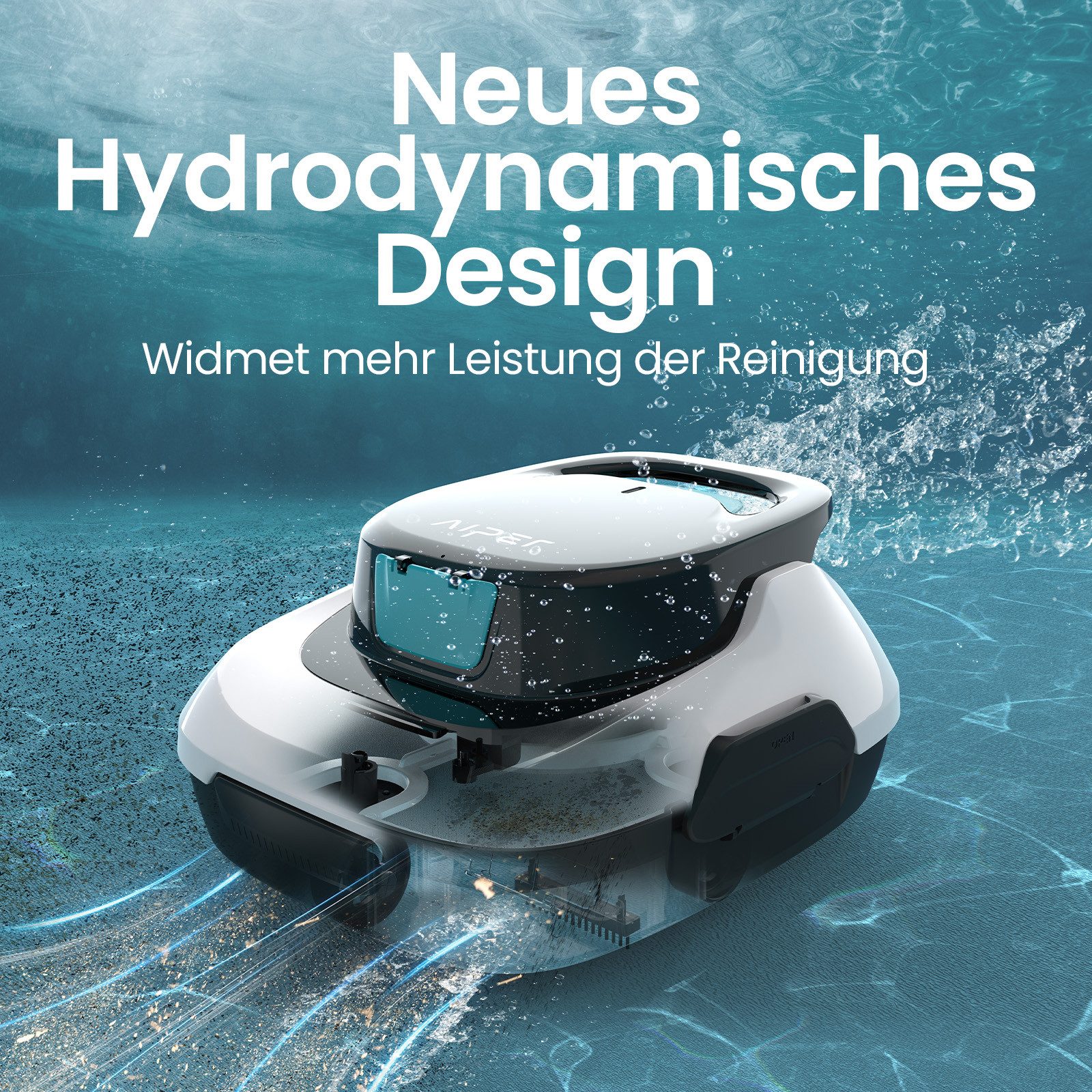 Aiper Poolroboter Scuba SE Poolroboter Akku/ bis 80 m²/90 Min/ Laufzeit, 6.900 LPH, (Auto-Parken am Poolrand, Schneller Wasserablauf & 2 Jahre Garantie), 2 Bodenbürsten, 2 Reinigungsmodi, für Aufstellpools, 180 μm Filter