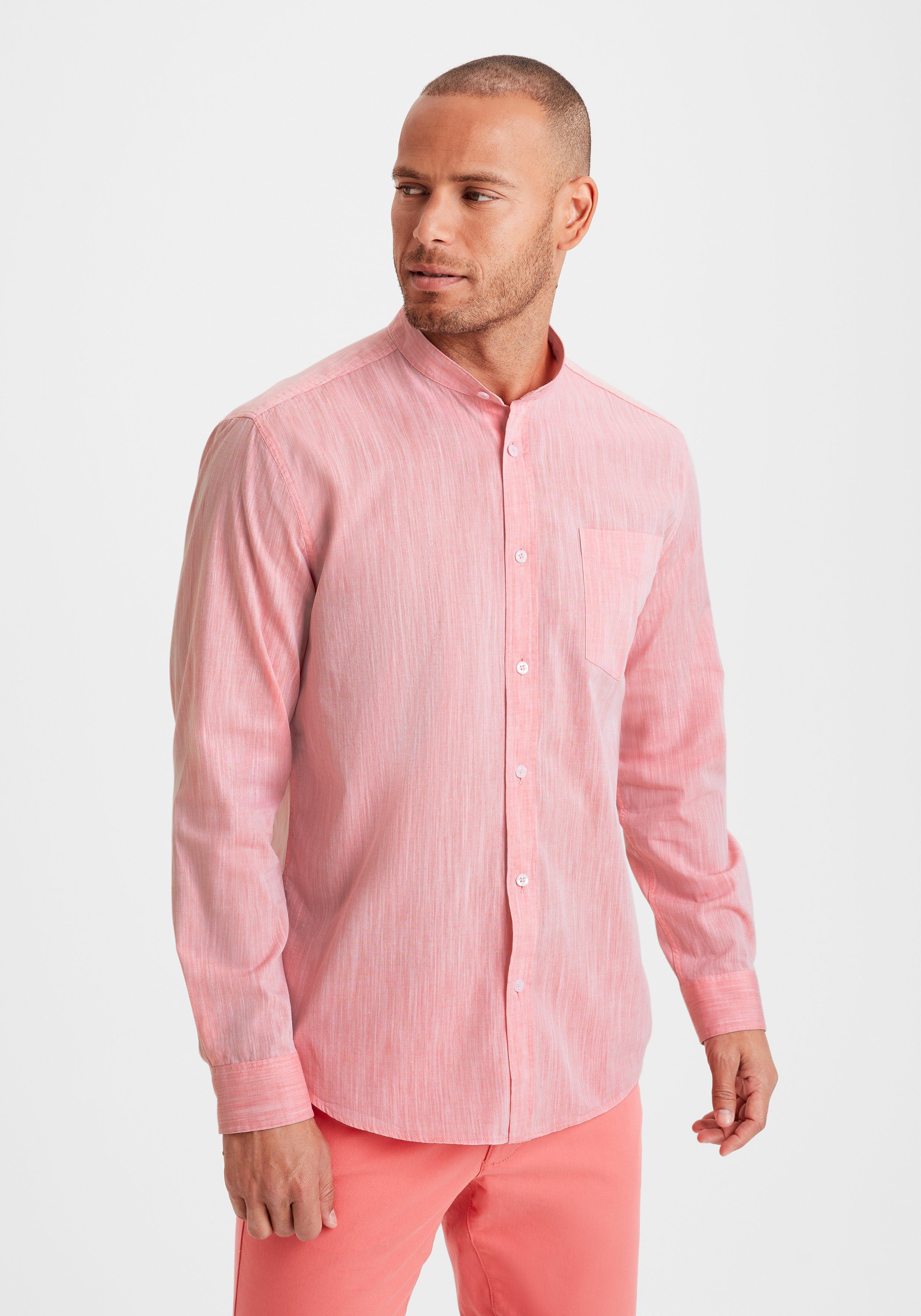 H.I.S Langarmhemd Regular Fit, Stehkragenhemd mit Brusttasche, reine Baumwolle. € 39,99