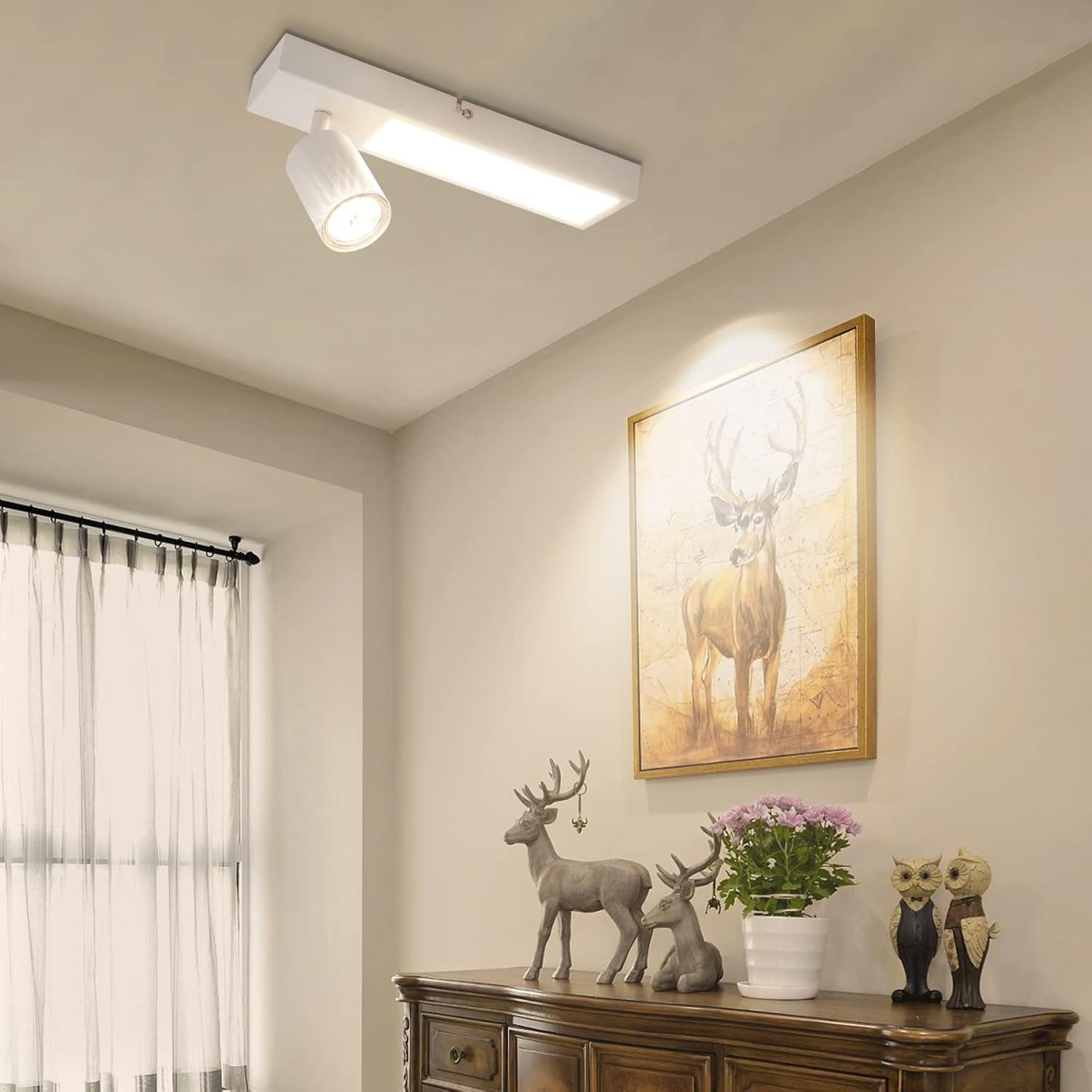 Diyarts LED Deckenstrahler, LED wechselbar, Warmweiß, modern LED Deckenspot, Deckenlampe, 1 oder 2 Flammig