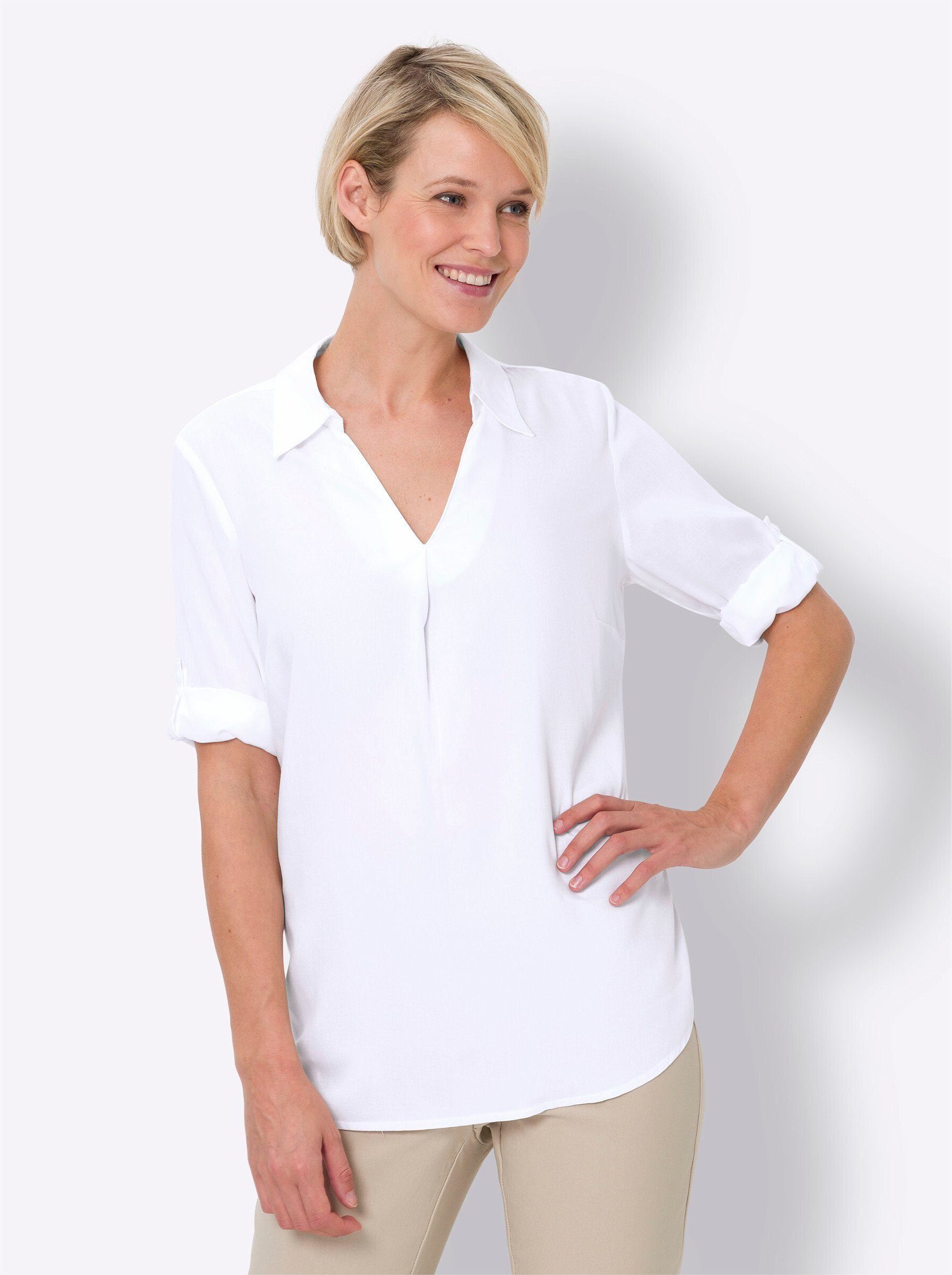 Sieh an! Klassische Bluse Schlupfbluse günstig online kaufen