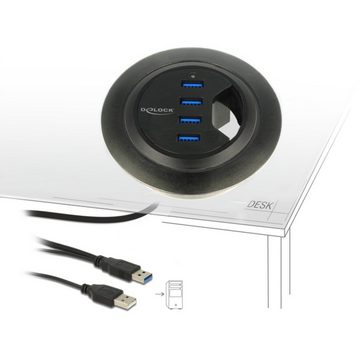 Delock Tisch-Hub 4x USB 3.0 60mm USB-Kabel
