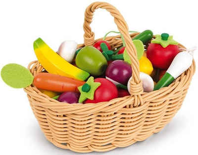 Janod Spiellebensmittel Obst- und Gemüse Sortiment im Korb