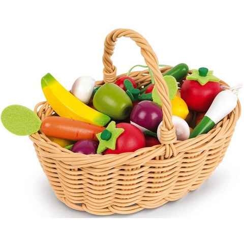 Janod Spiellebensmittel Obst- und Gemüse Sortiment im Korb