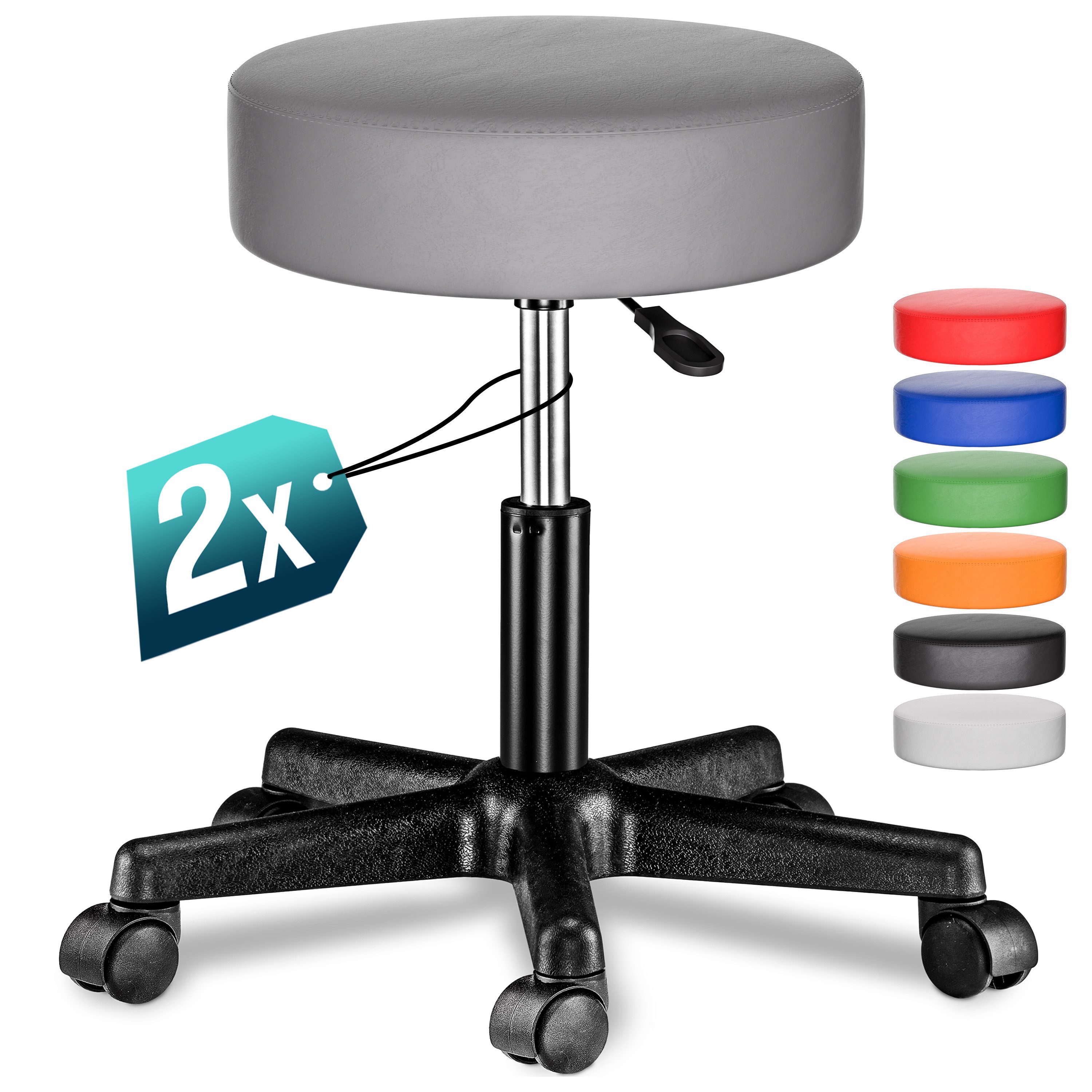 Casaria Drehhocker, Höhenverstellbar 10cm Polsterung 46-60cm Sitzhöhe 360° günstig online kaufen