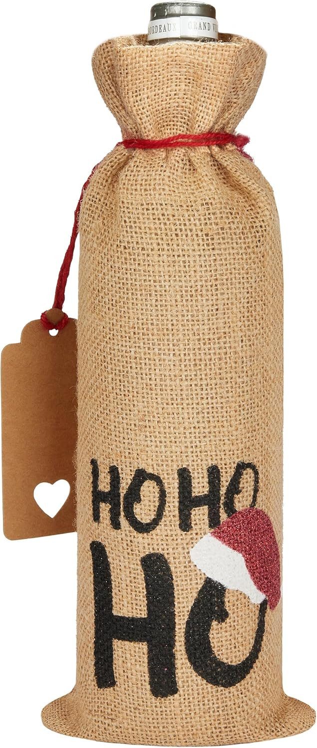 Weinflaschenhalter HOHOHO mit Weihnachtsmütze
