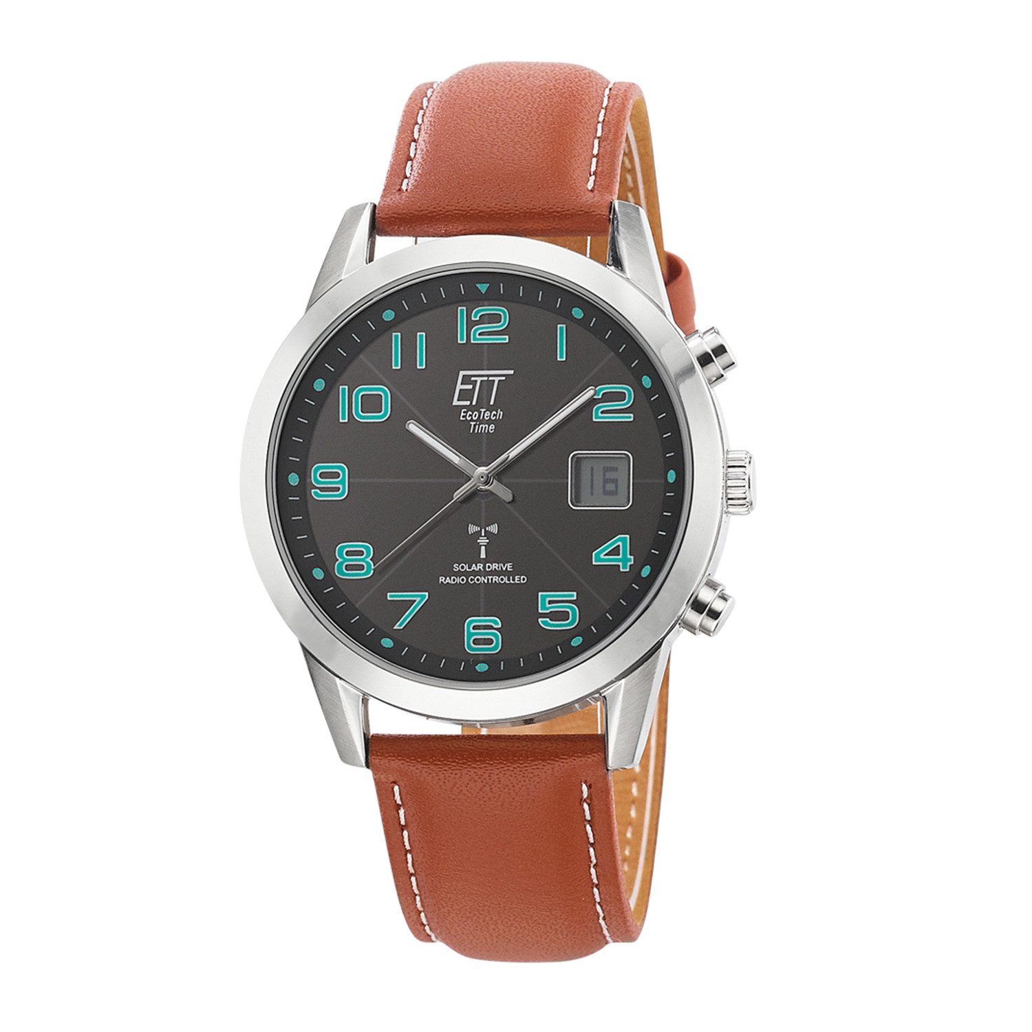 ETT Funkuhr Eco Tech Time Solar Drive Funk Basic Herrenuhr - EGS-11499-22L
