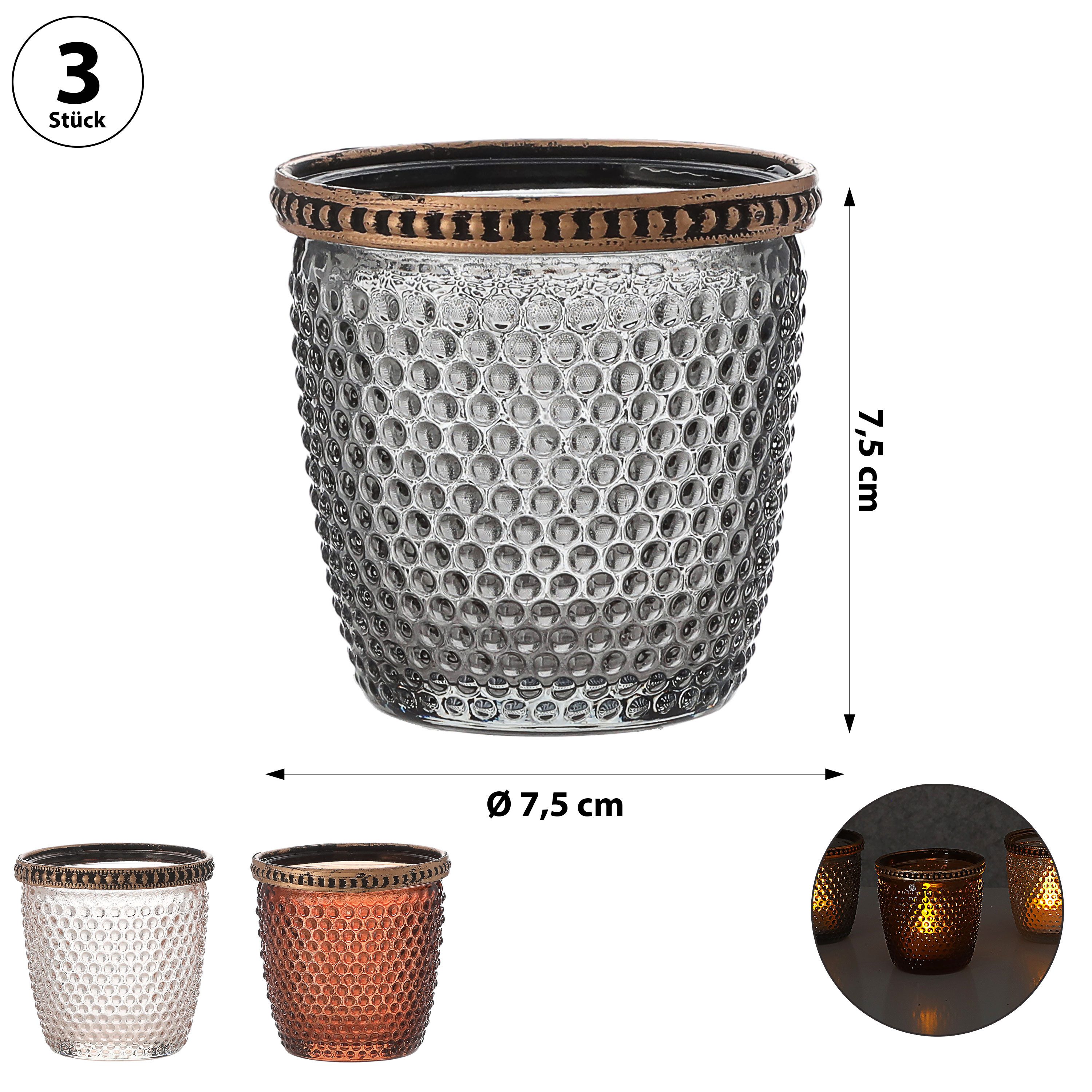 CEPEWA Windlicht Windlicht 3er Set Glas günstig online kaufen