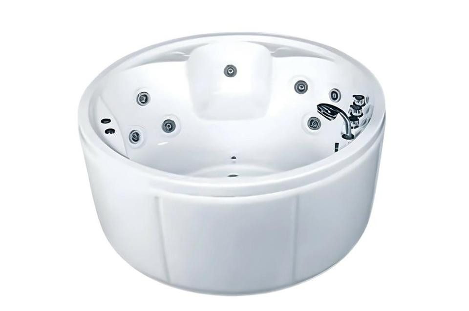 JVmoebel Whirlpool-Badewanne Whirlpool Blubberbad 150x150 cm Weiß Acryl Hydromassagewanne, Made in Europe