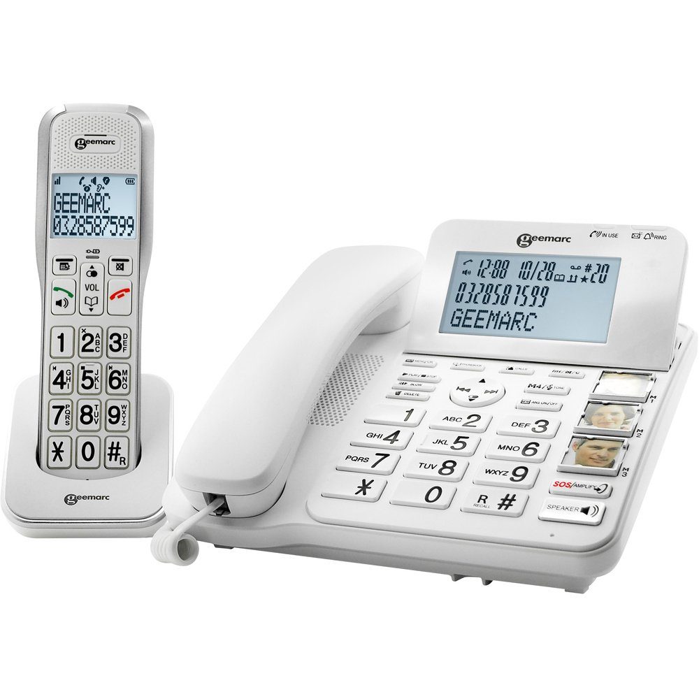 Geemarc Geemarc AMPLIDECT 595 COMBI Schnurgebundenes Seniorentelefon Anrufbea Seniorentelefon
