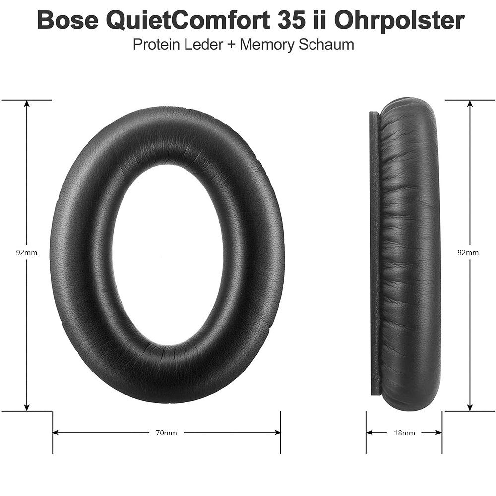 QC35 Ersatzpolster schwarz für für GelldG Ohrpolster Ohrpolster Bose Bose QuietComfort 35,