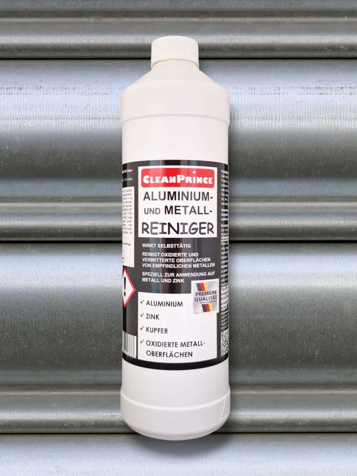 CleanPrince Aluminium- und Metall Reiniger, Zink, Alu, Kupfer, Metalloberflächen Reinigungskonzentrat
