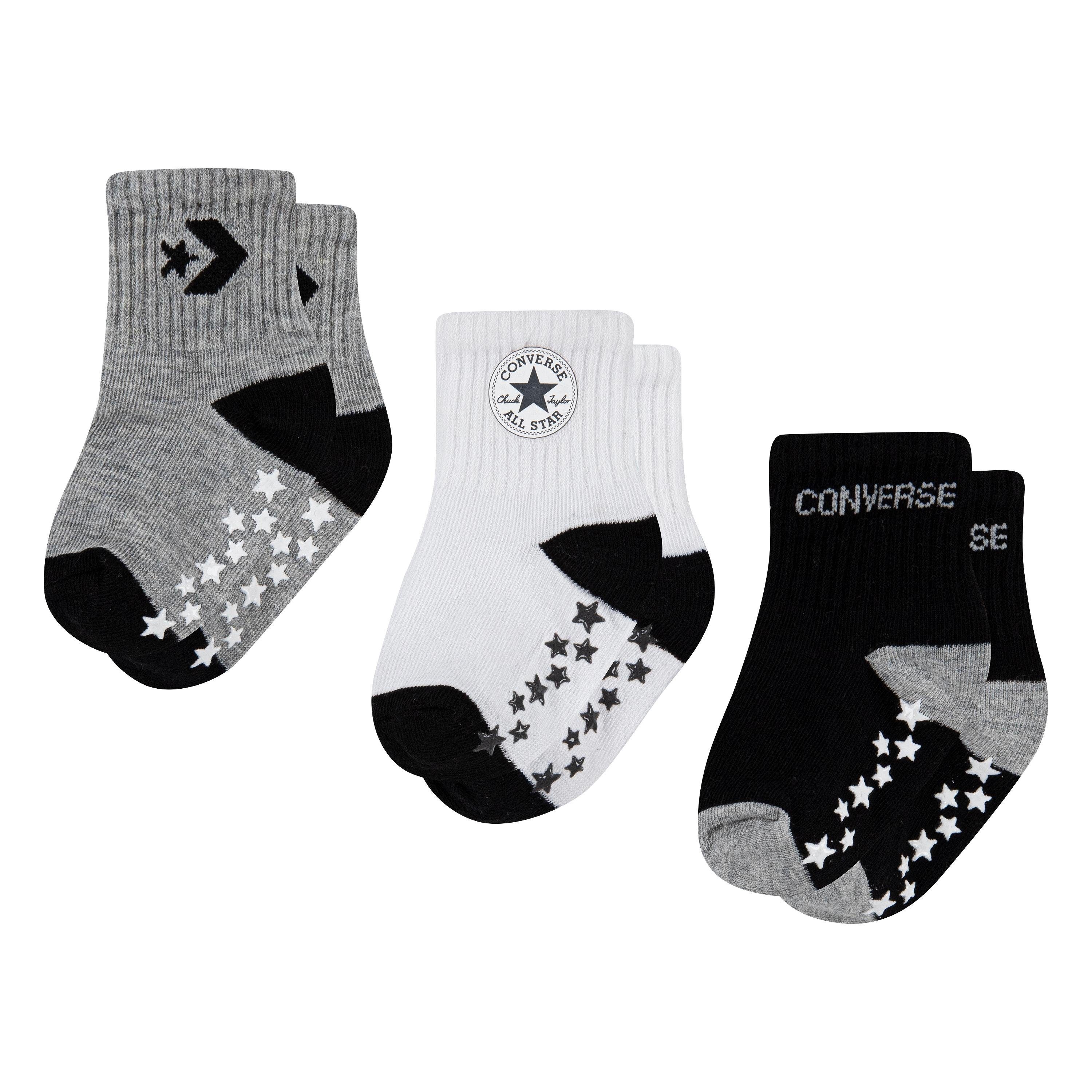 Converse ABS-Socken CHN CNVS A/O STAR GRIPPER PACK (3-Paar) für Kinder, mit Silikon-Gripper, aus weichem Strickmaterial