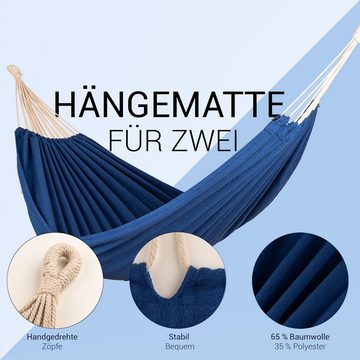 Kronenburg Hängestuhl 210x150 cm - Gesamtlänge 320 cm - belastbar bis 300 kg, Blau