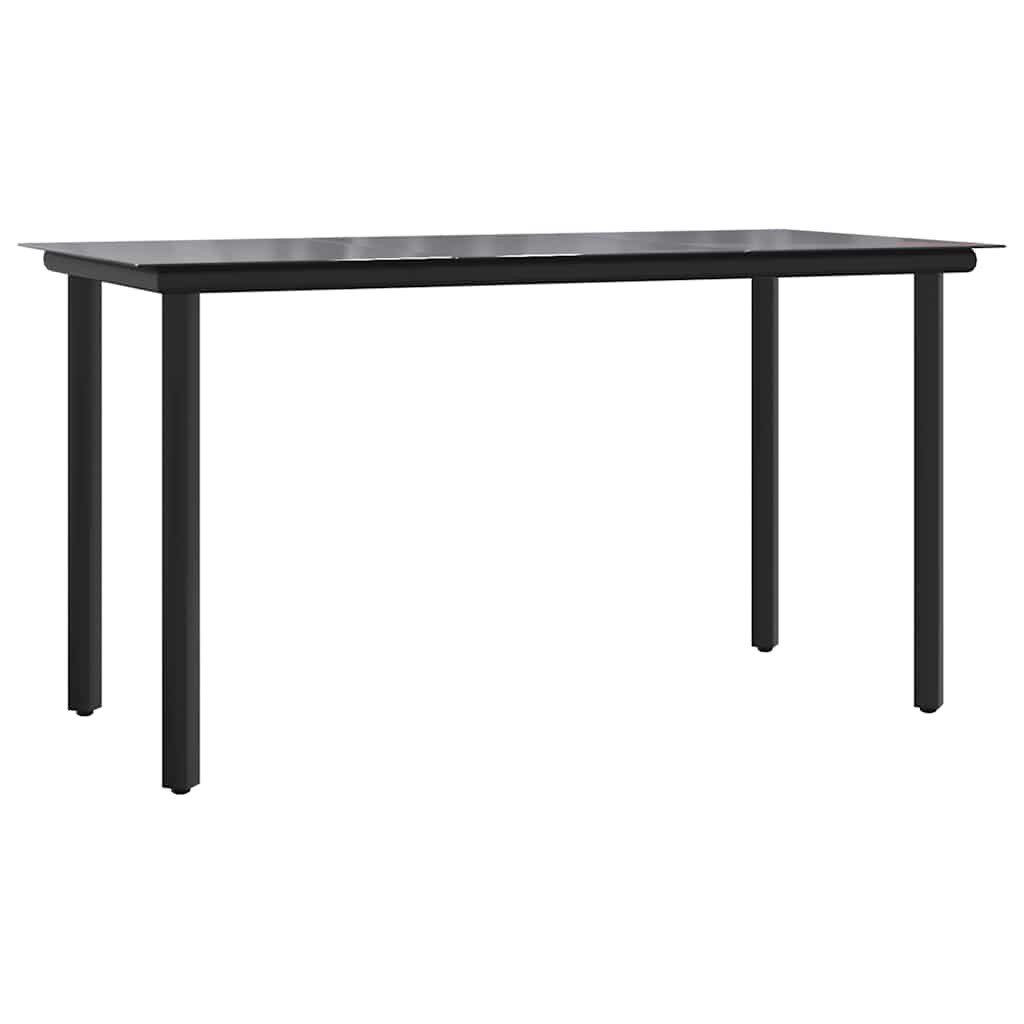 vidaXL Gartentisch Garten-Esstisch Schwarz 200x100x74 cm Stahl und Hartglas (1-St)