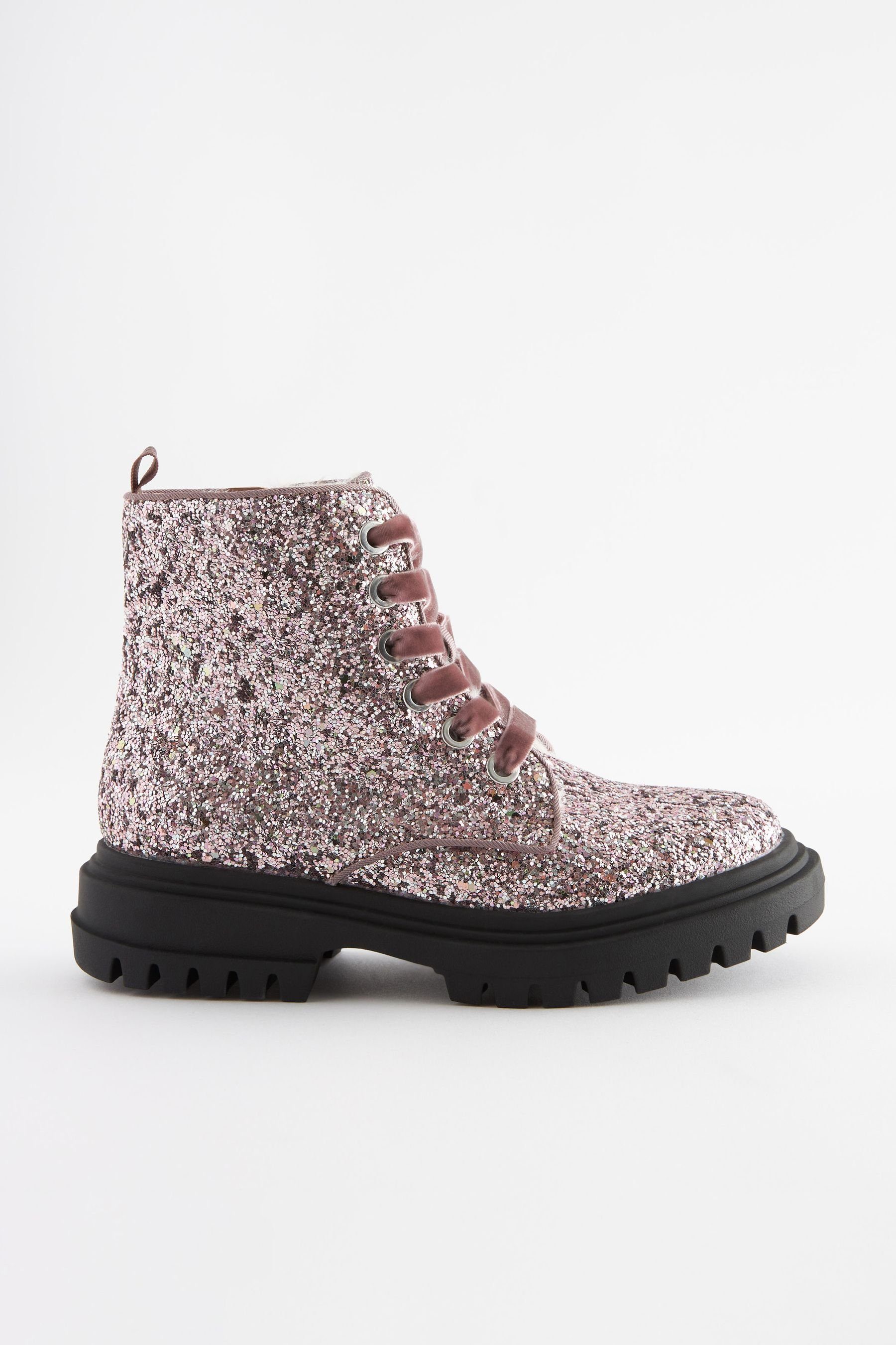 Schnürstiefelette glitzernde Dicke, Schnürsenkel (1-tlg) Next