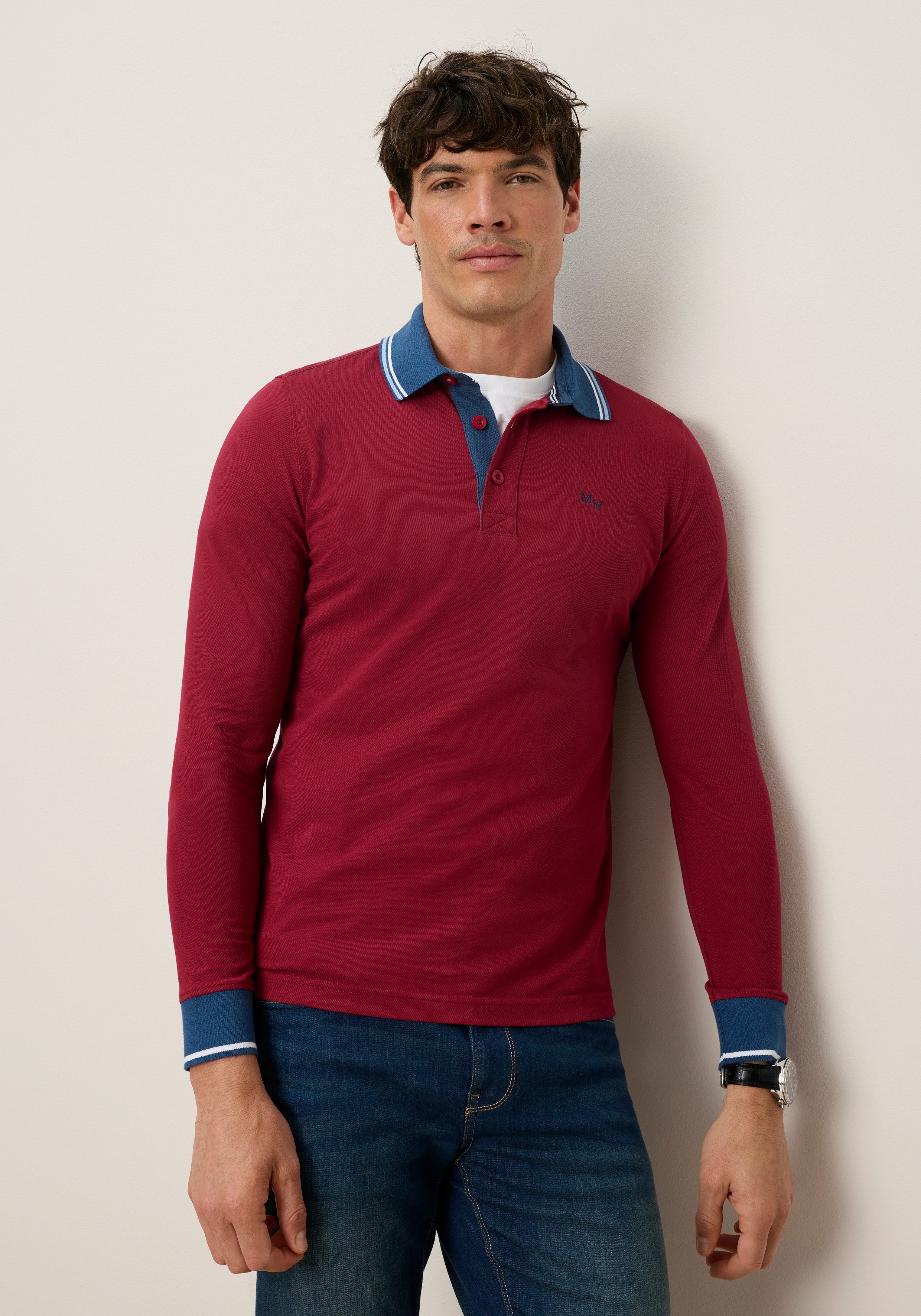 Man's World Poloshirt normale Passform, mit Langarm, klassischer Casual-Look – Bild 2 von 5