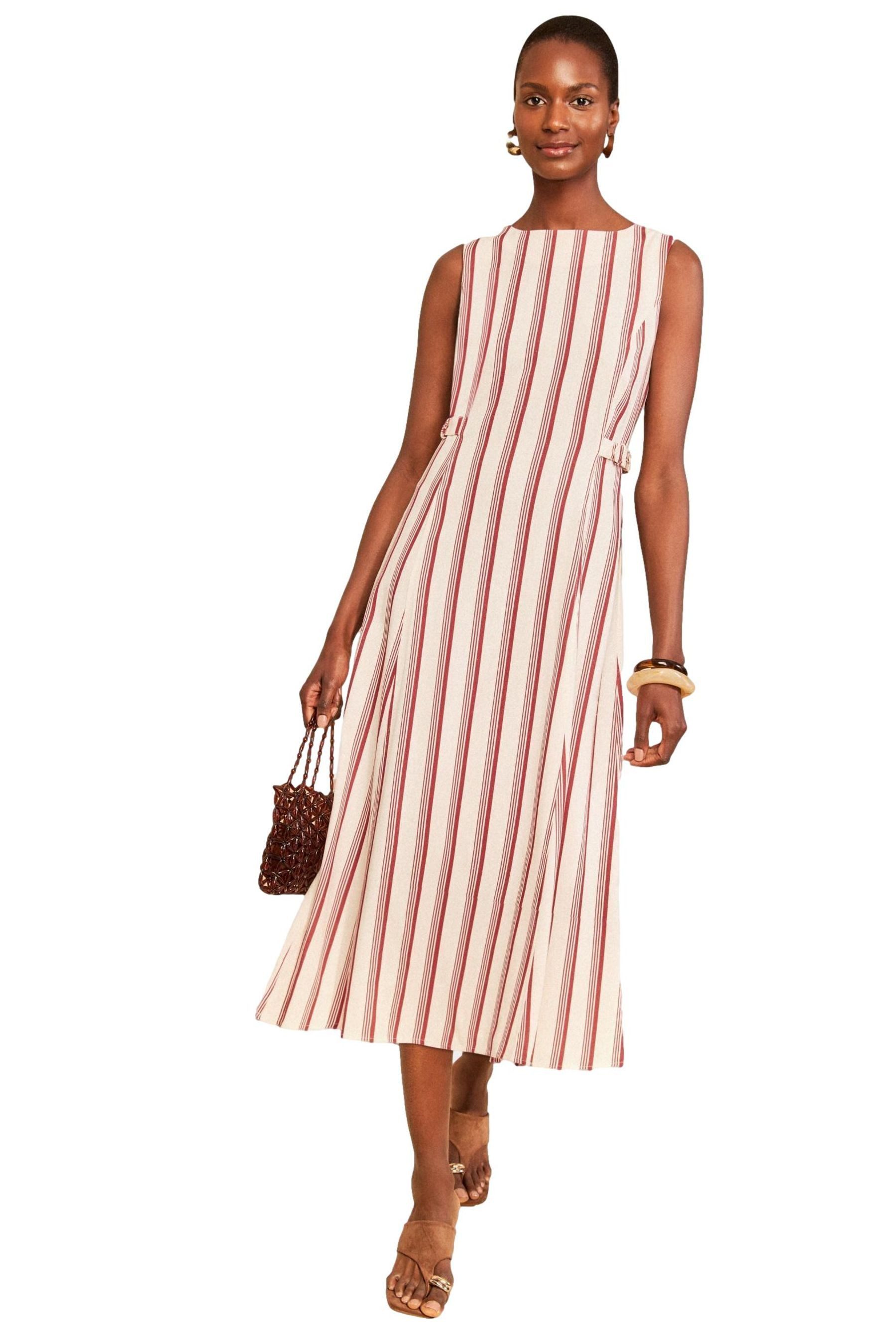 Midikleid Love & Roses Tailliertes Kleid Leinenlook, Regular