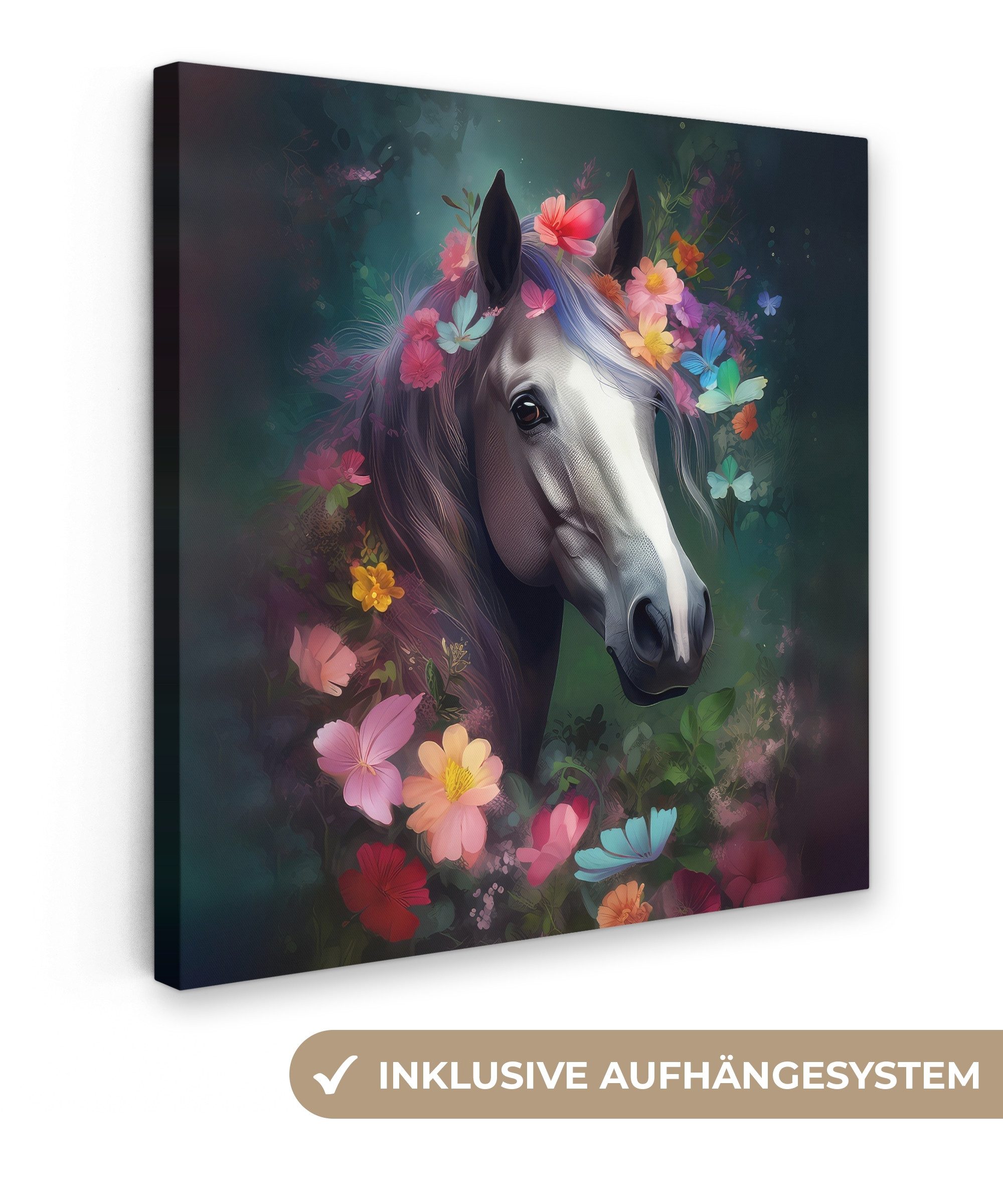 OneMillionCanvasses® Leinwandbild Pferd - Natur - günstig online kaufen
