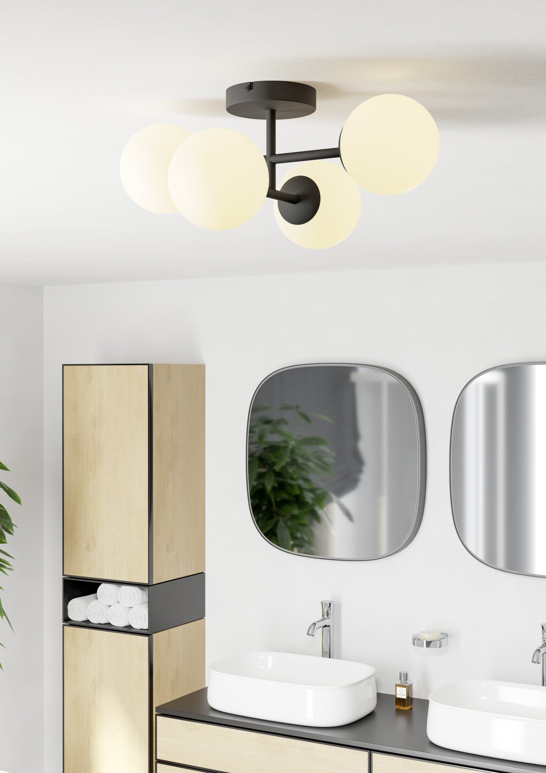 EGLO LED Deckenleuchte CASTROVIDO Deckenlampe - Stahl - G9 - 4X4,2W - IP44, Leuchtmittel wechselbar, Wohzimmerlampe, Esszimmerlampe, Flur, Schlafzimmer,L47,5xB3 – Bild 2 von 5