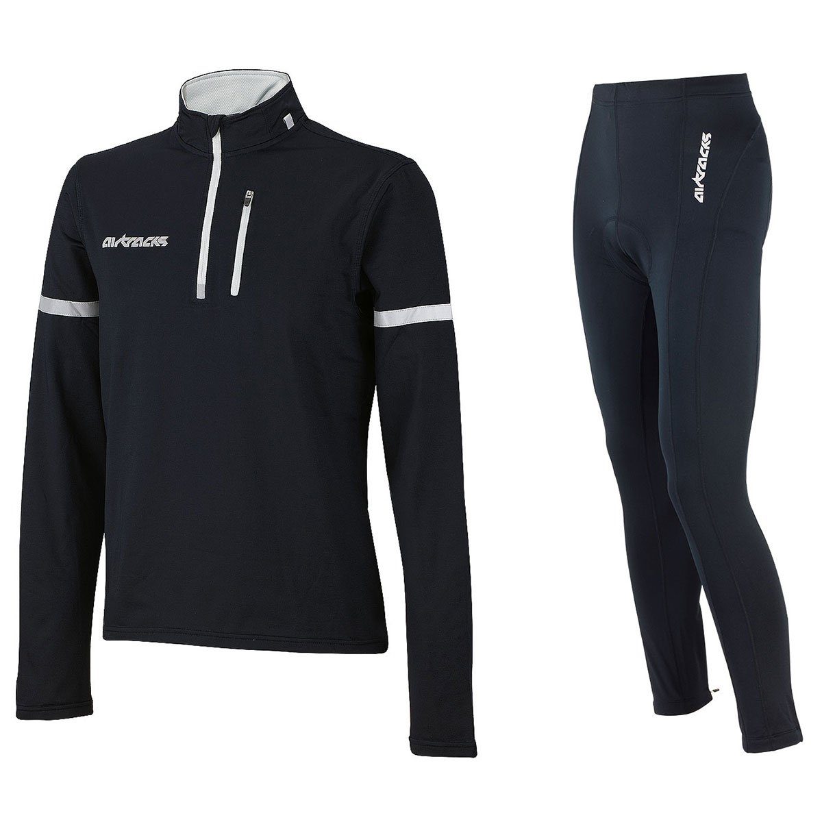 Airtracks Fahrradhose Herren Thermo Radtrikot Set (Fahrradtrikot Set, 2-tlg) Fahrradhose lang + Fahrradtrikot Langarm für Herbst-Winter, » S M L XL XXL XXXL «