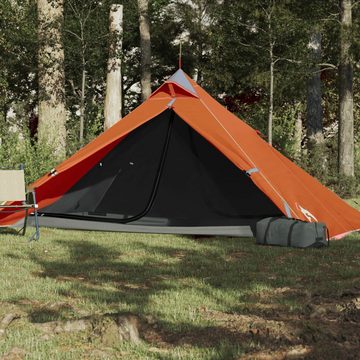 vidaXL Vorzelt Campingzelt 1 Person Grau Orange 255x153x130 cm 185T Taft