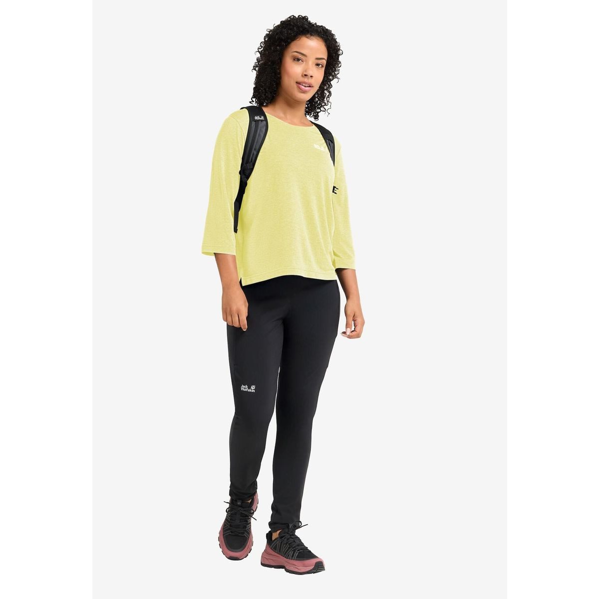 Jack Wolfskin Longsleeve Wildtrail 3 / 4 W Leichtes, schnelltrocknendes 3/4-T-Shirt für Damen, ideal für