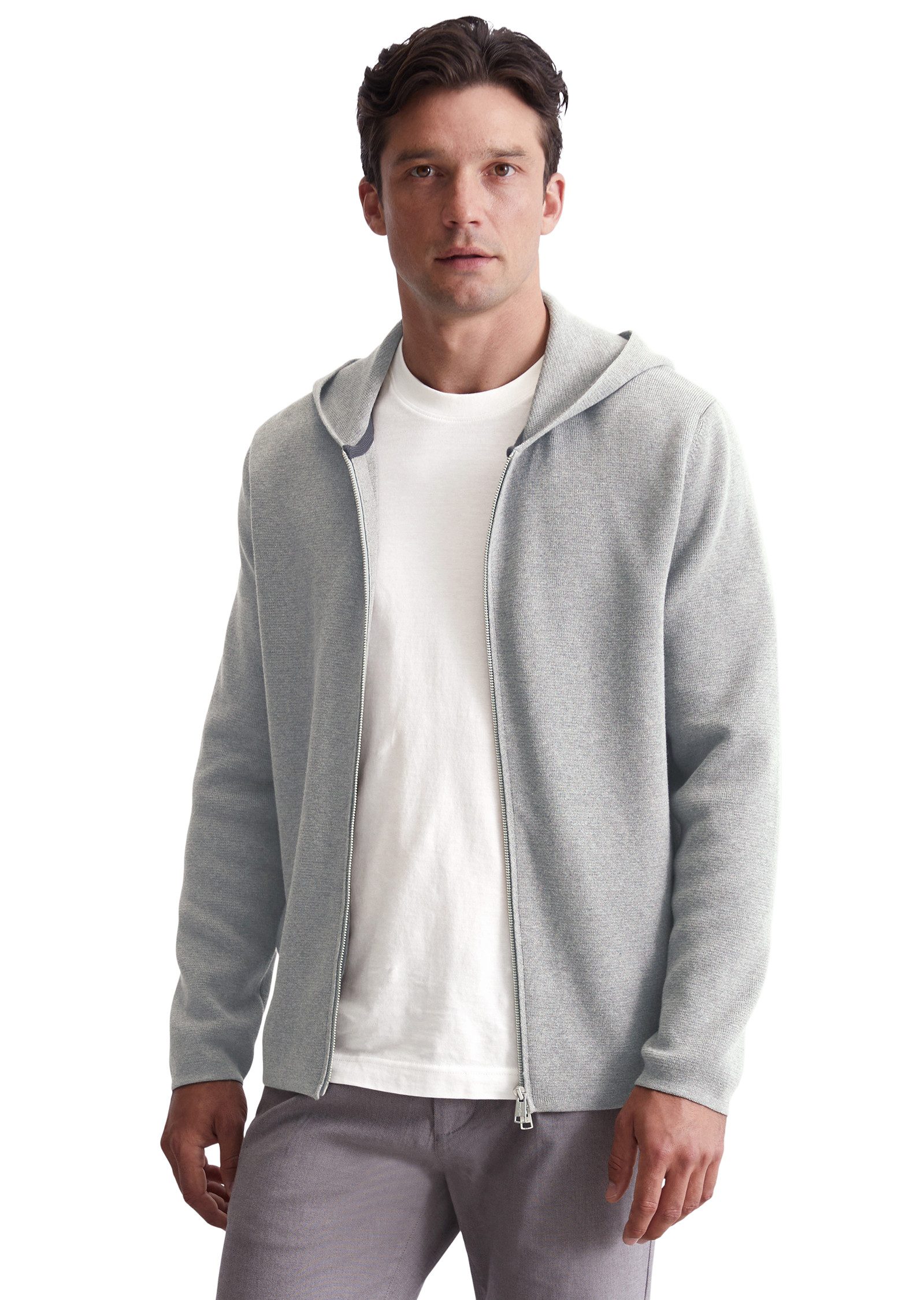 Marc O'Polo Kapuzenstrickjacke mit Zwei-Wege-Reißverschluss günstig online kaufen