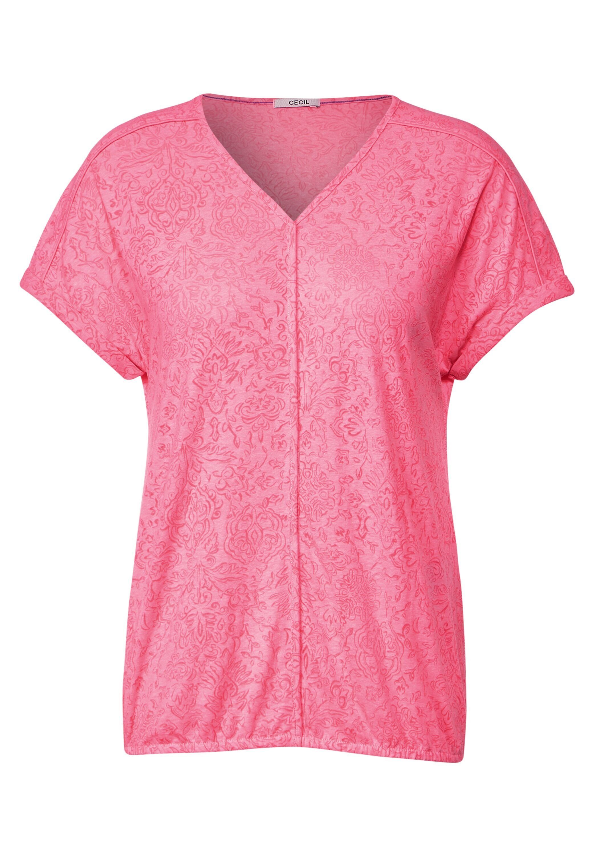 Cecil pink soft melange Kurzarmshirt
