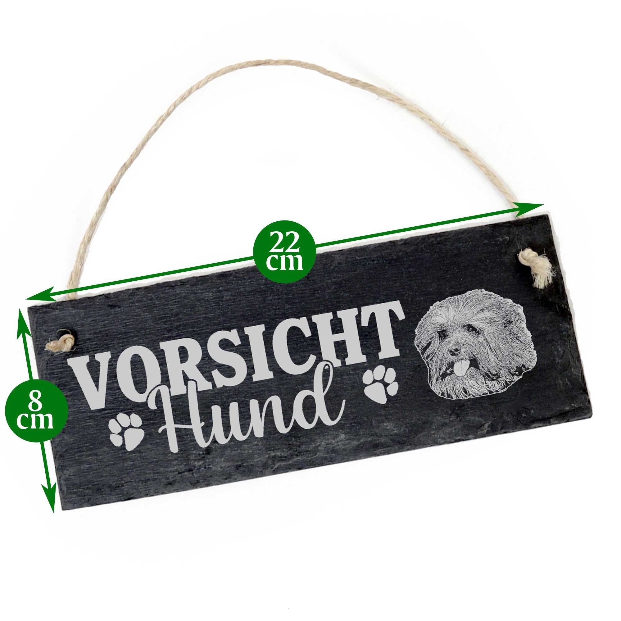 Hängedekoration Hund Vorsicht Dekolando Löwchen Schild 22x8cm