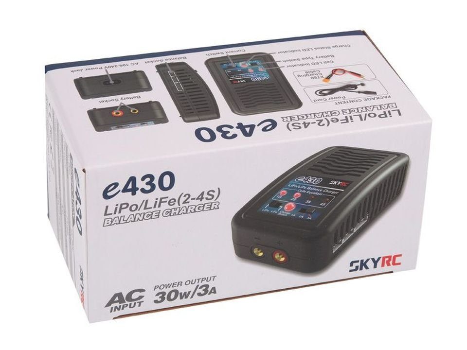 SkyRC e430 AC Ladegerät LiPo 2-4s 1-3A 30W RC-Ladegerät