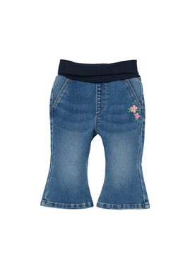 s.Oliver Stoffhose Jeans / Regular Fit / High Rise / Flared Leg / Elastikbund Stickerei, Waschung
