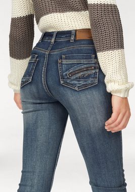 Arizona Bootcut-Jeans mit Zippertasche High Waist