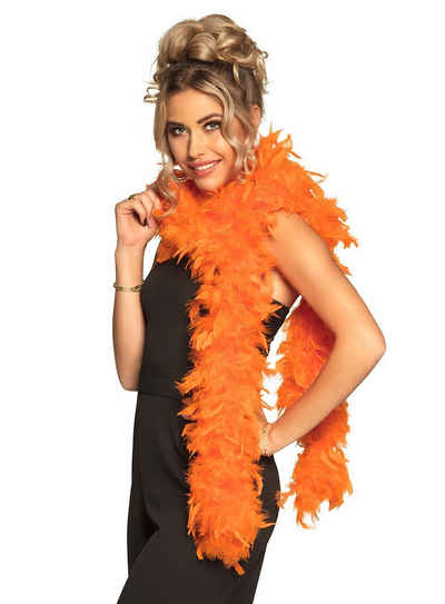 Boland Kostüm Federboa 80 g – orange, Farbenprächtiger Federschal von 180 cm Länge