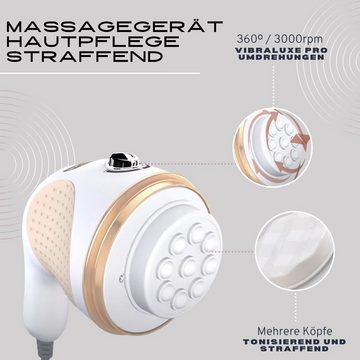 Best Direct® Massagegerät Vibraluxe Pro®, In 2 Varianten 6-tlg., silber oder gold, zur Straffung der Haut, Vibration und Rotation mit Bimsstein Diätplan