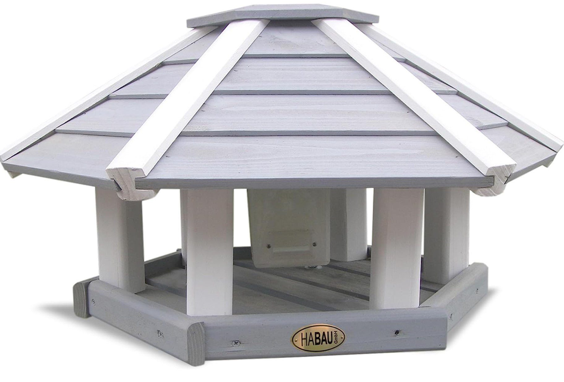 HABAU Vogelhaus HABAU 2518 Vogelhaus Ottawa mit Silo und Ständer, grau-weiß