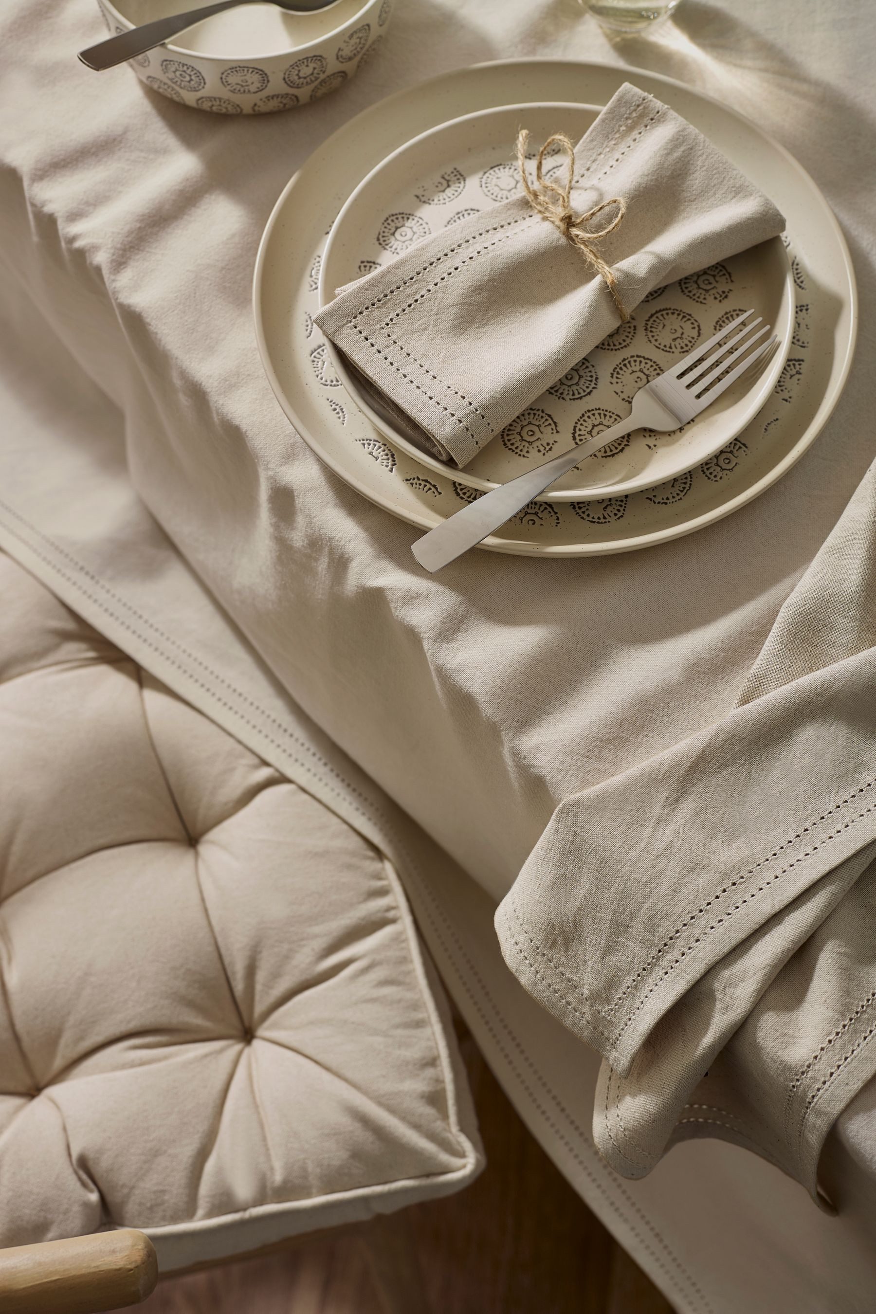 Next Tischdecke Baumwolltischdecke mit Bordüre (1-tlg) günstig online kaufen